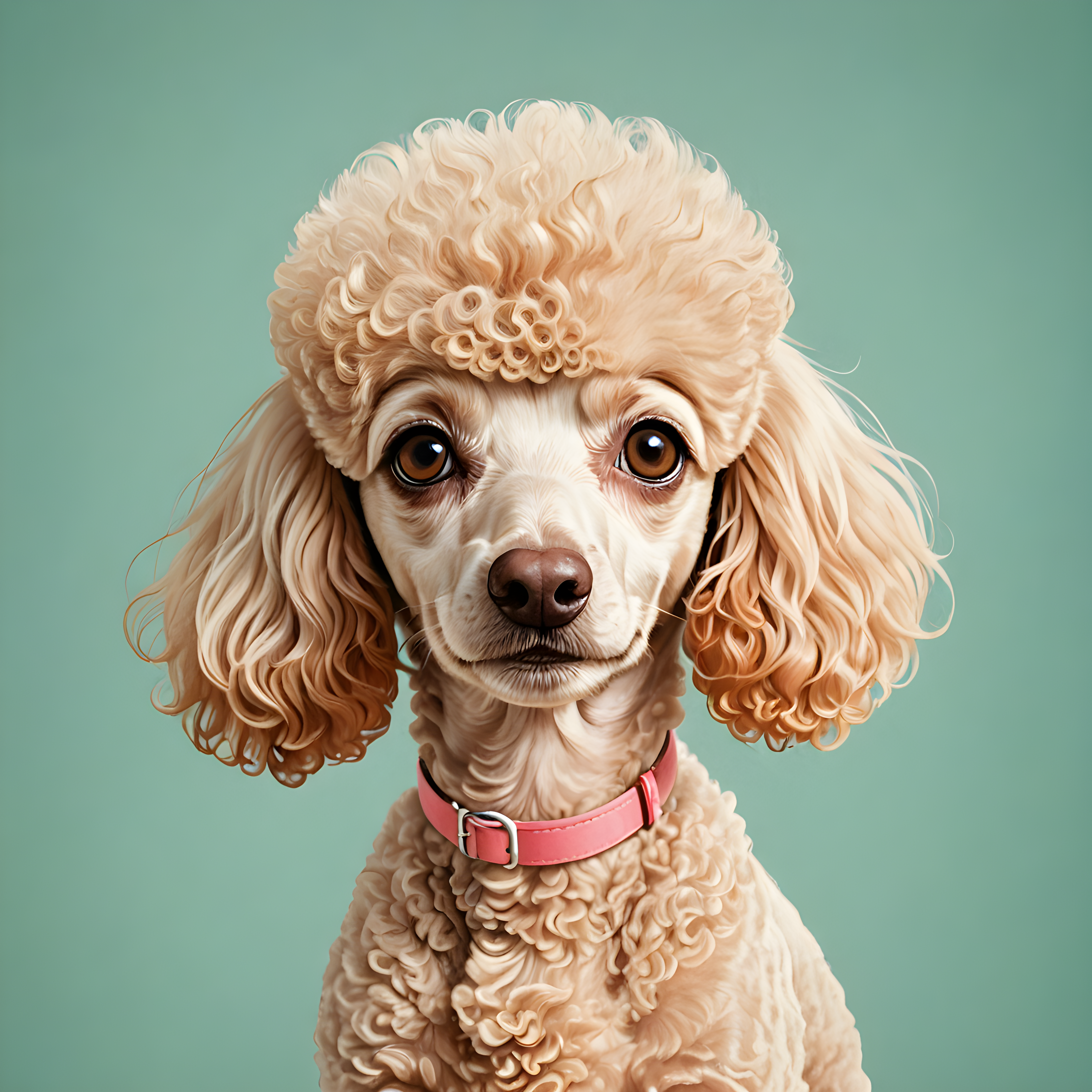 Flat Color Poodle — Retro (Cute)