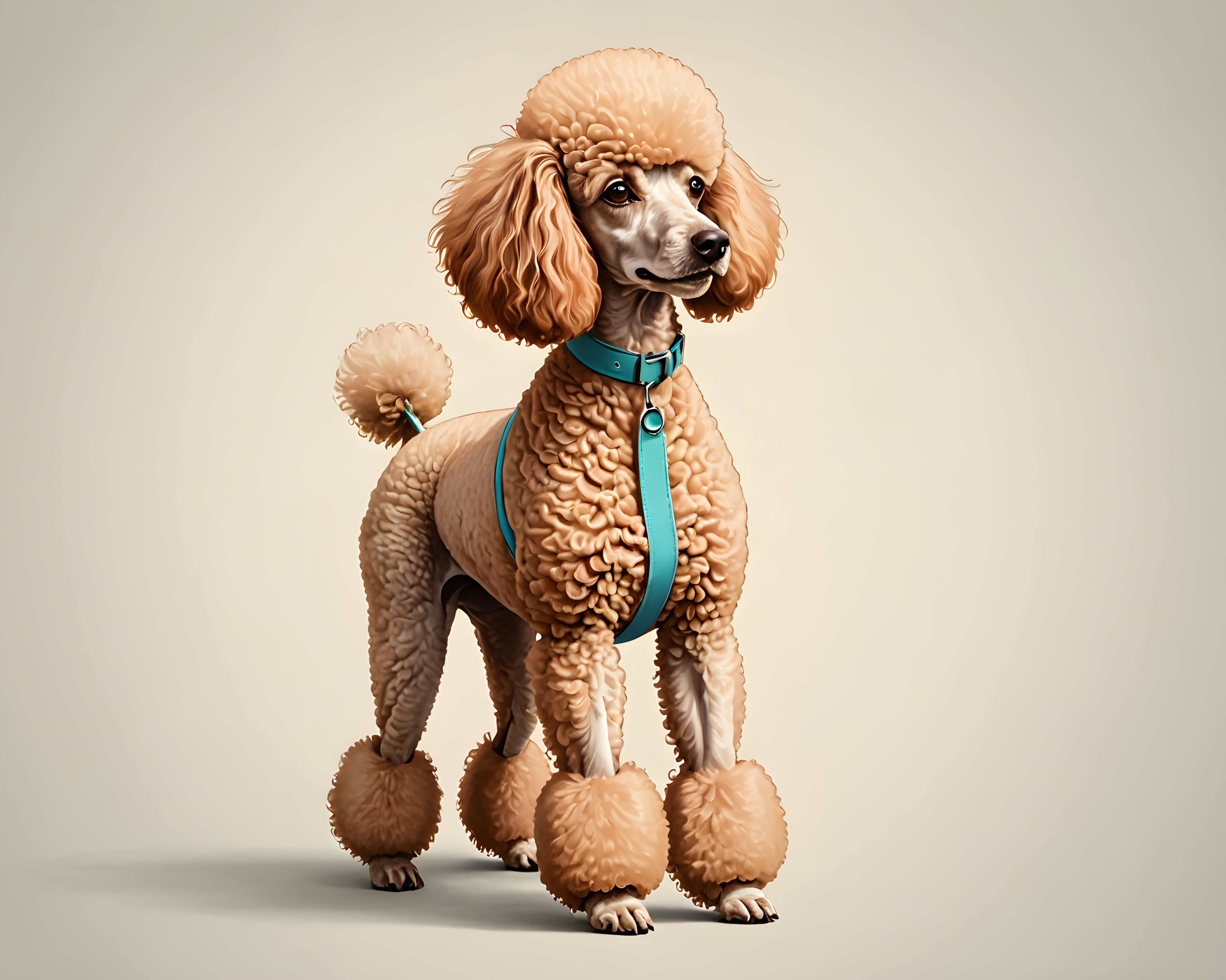 Flat Color Poodle — Retro (Emotional)