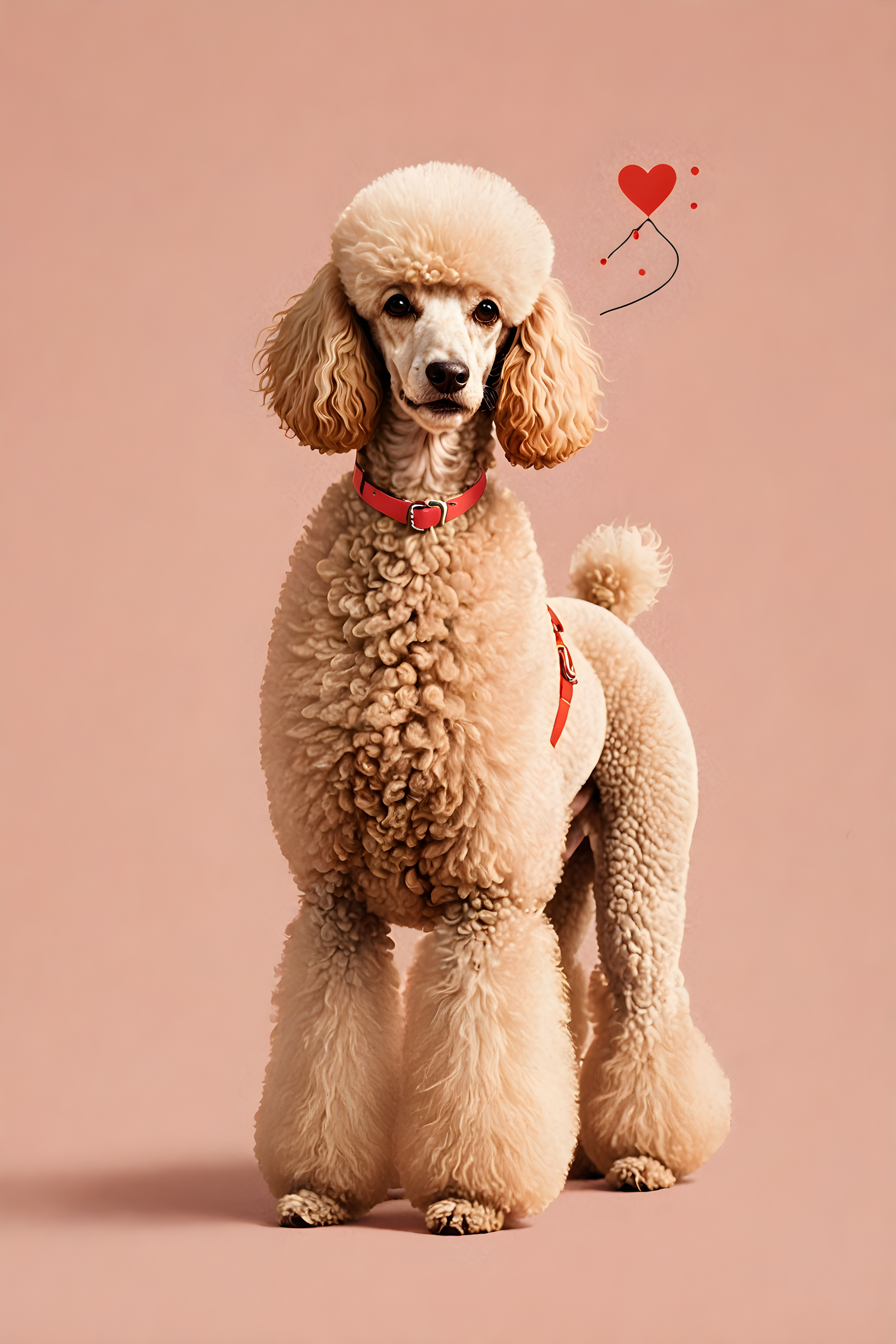 Flat Color Poodle — Retro (Romantic)