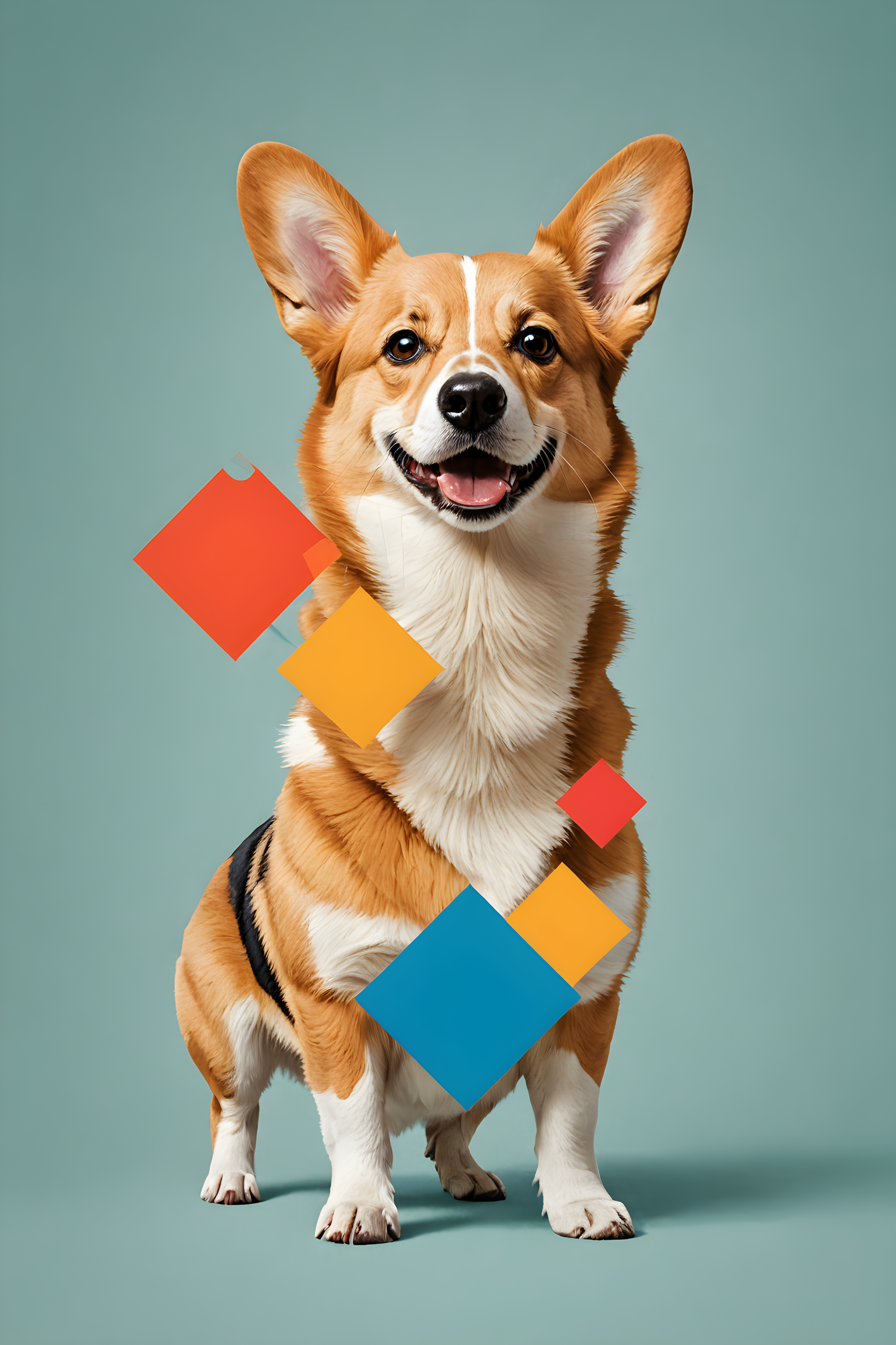 Geometric Corgi — Abstract (Funny)