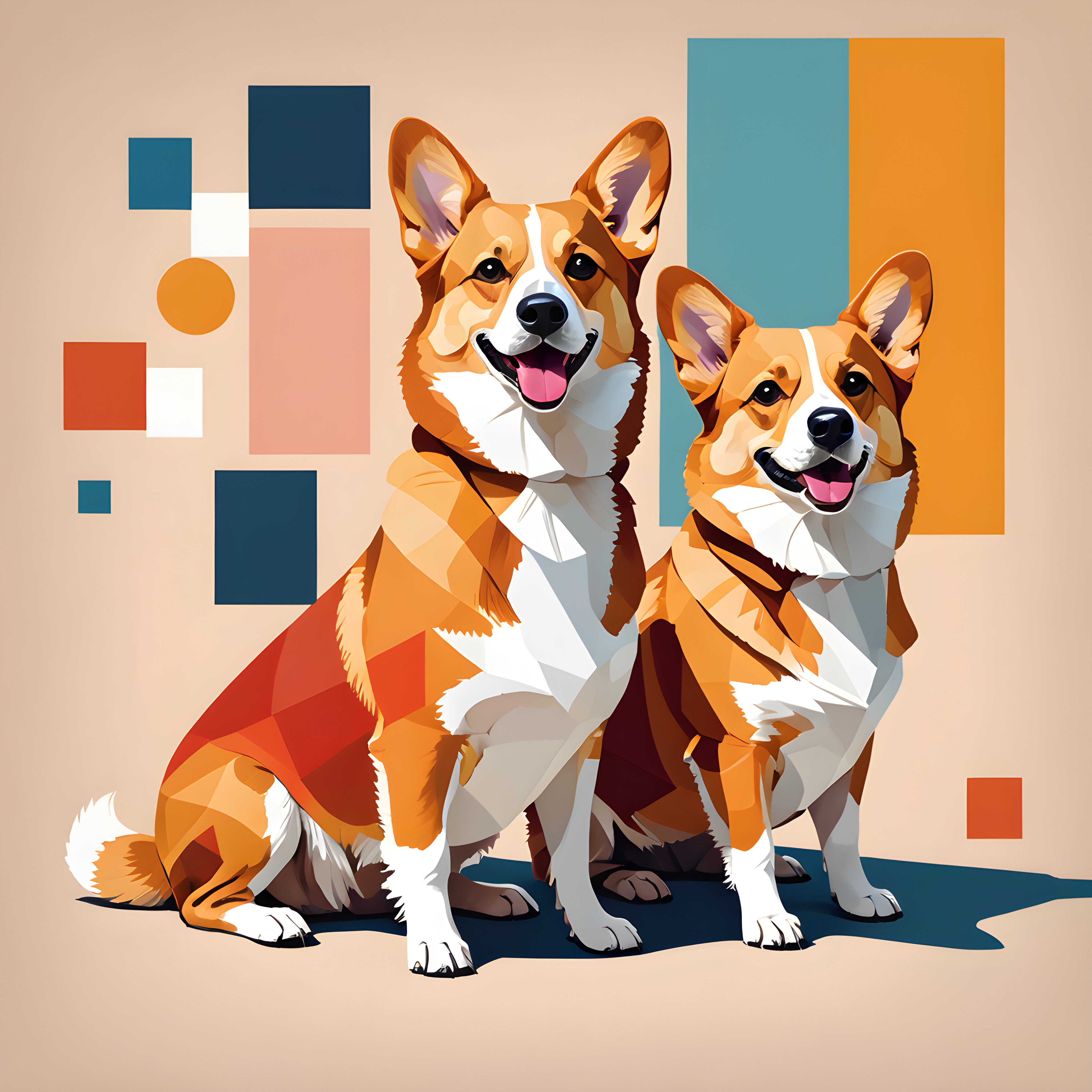 Geometric Corgi — Abstract (Motivational)