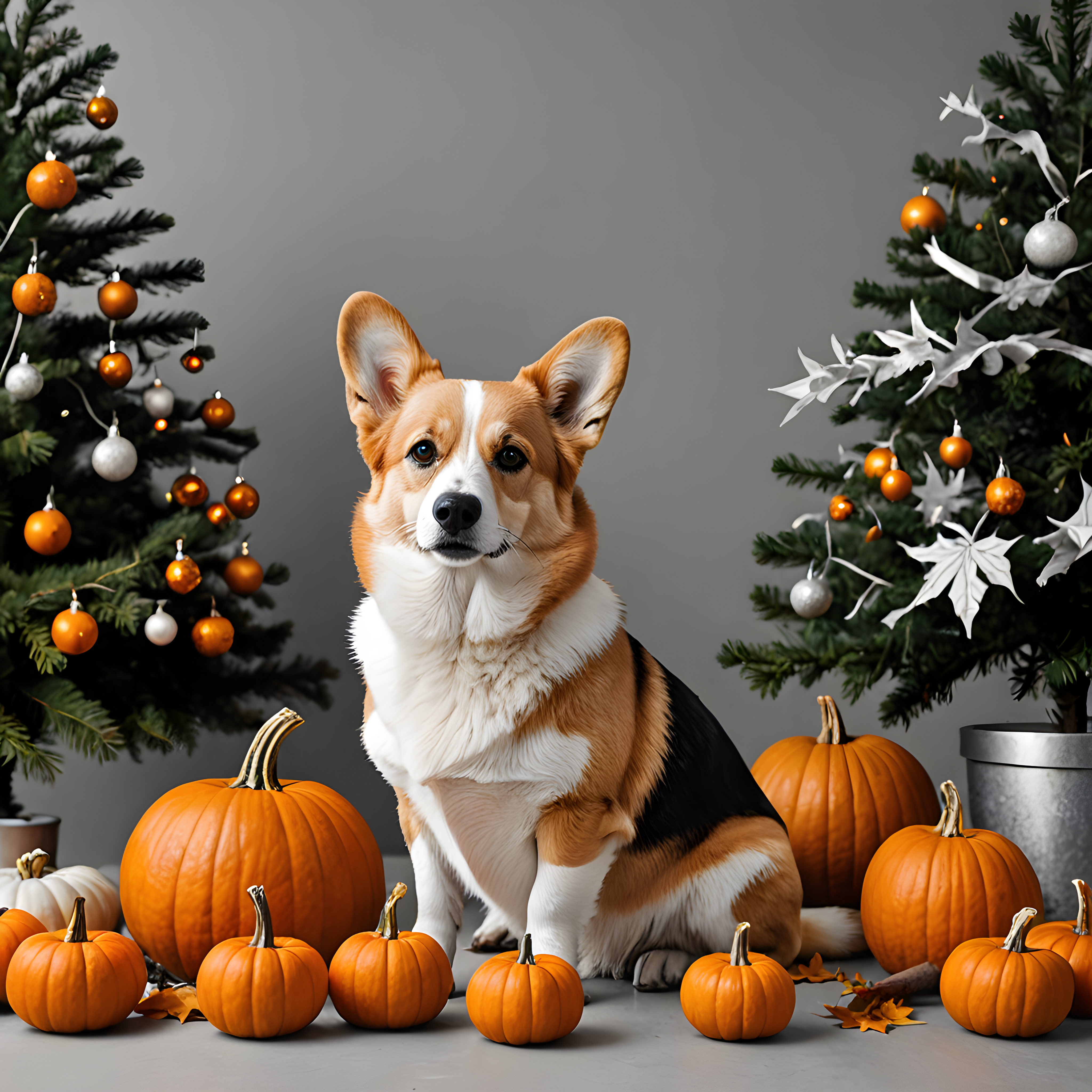 Geometric Corgi — Black & White (Seasonal)