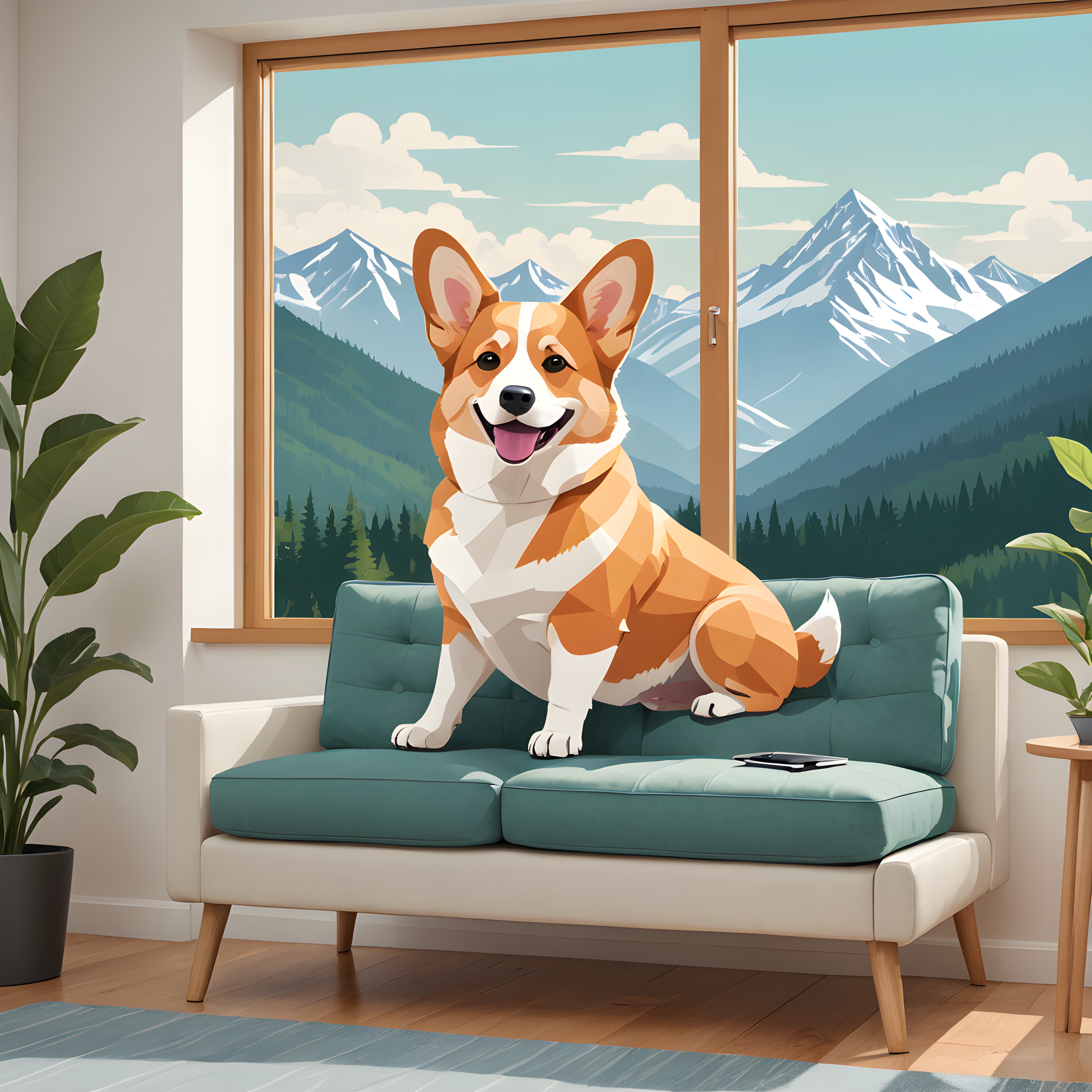 Geometric Corgi — Funny (Lifestyle)