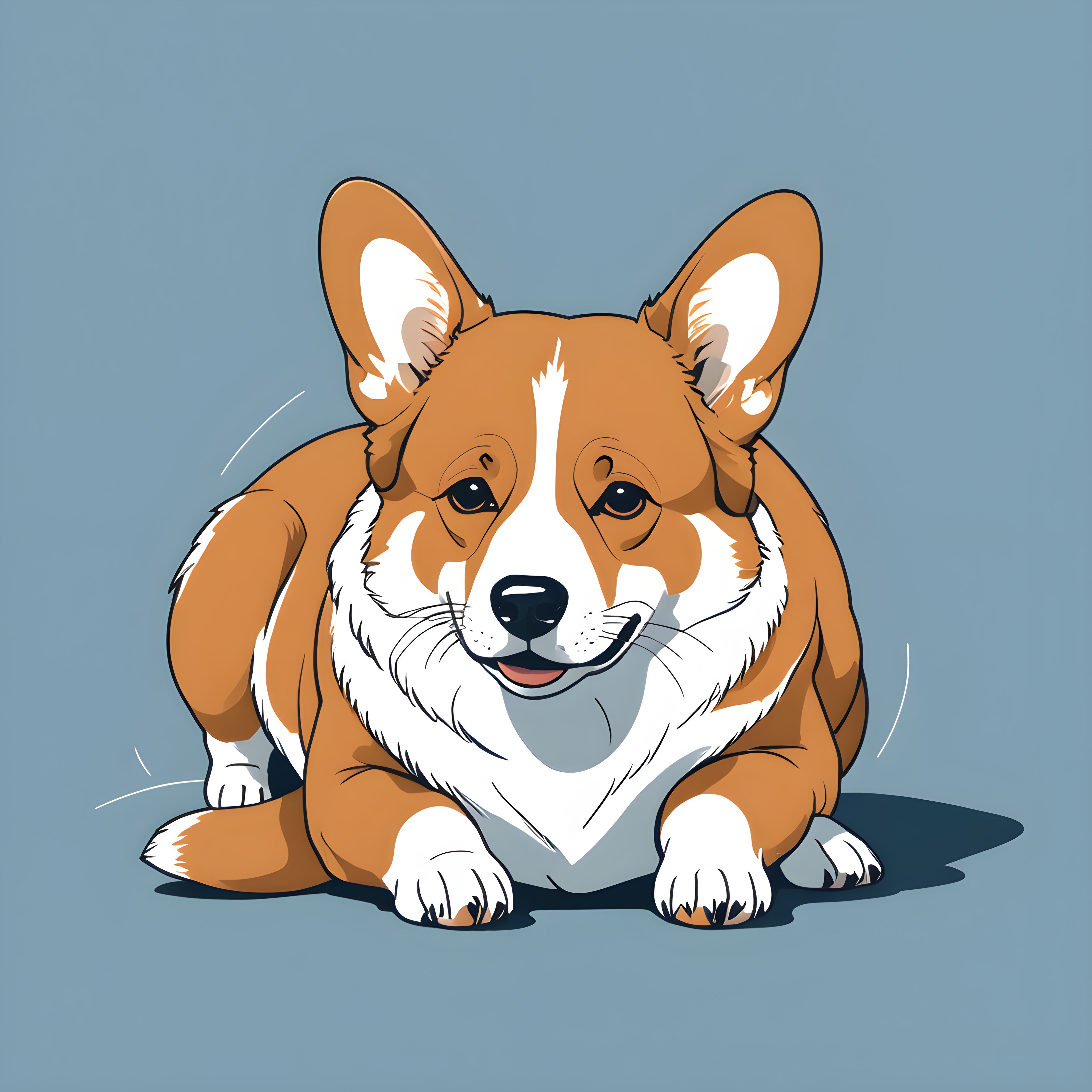 Geometric Corgi — Line Art (Playful)