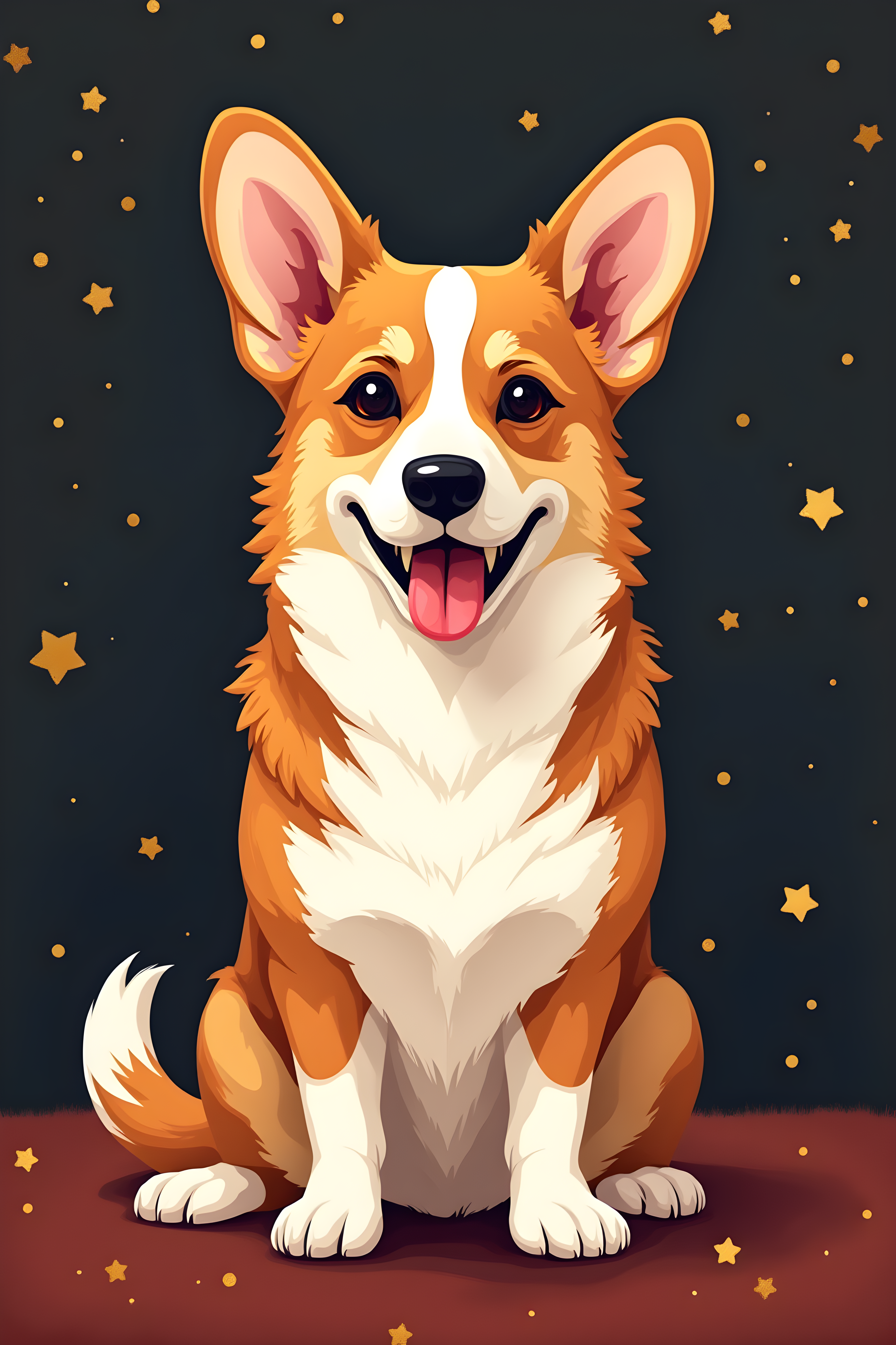 Geometric Corgi — Luxury (Happy)