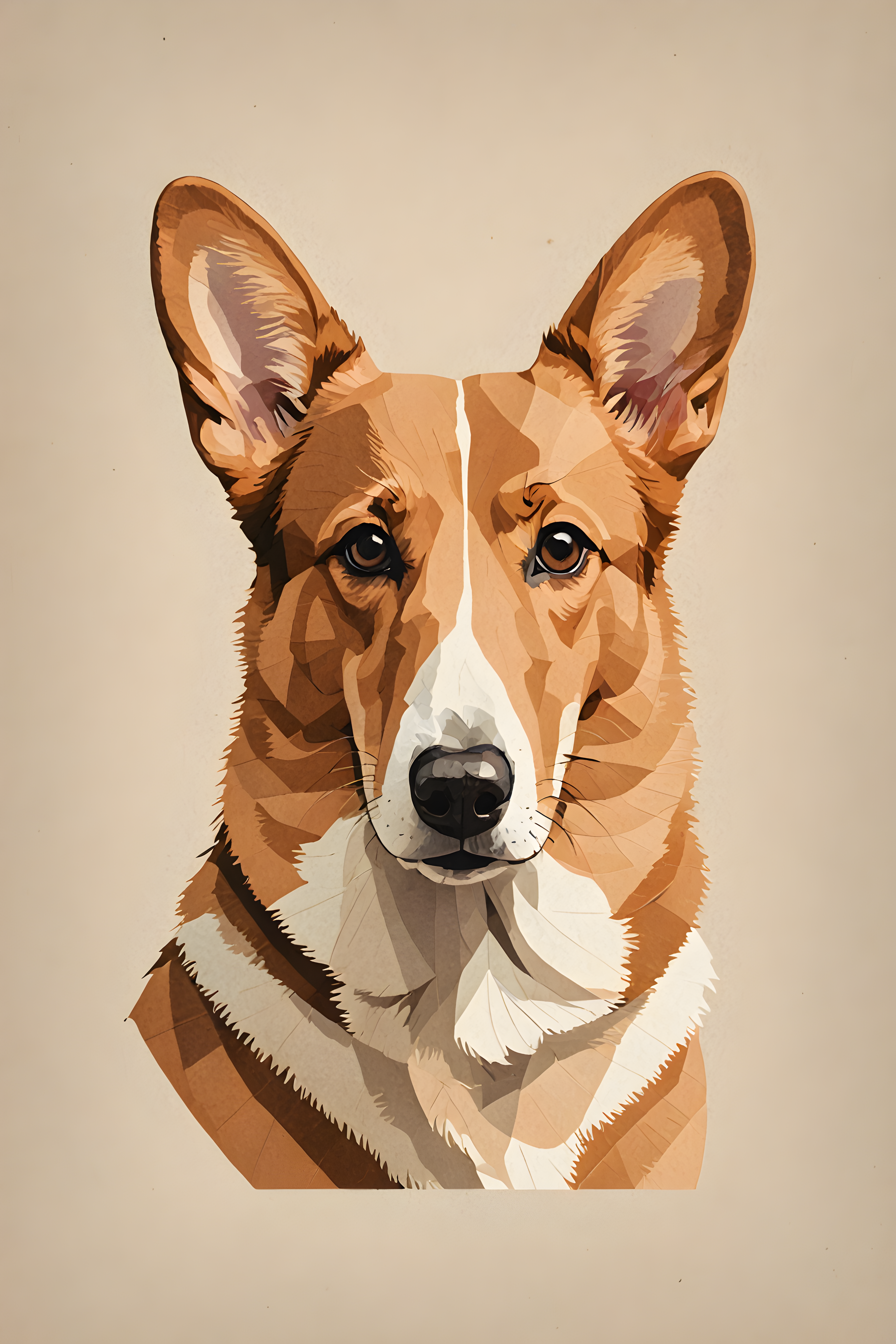 Geometric Corgi — Retro (Aesthetic)