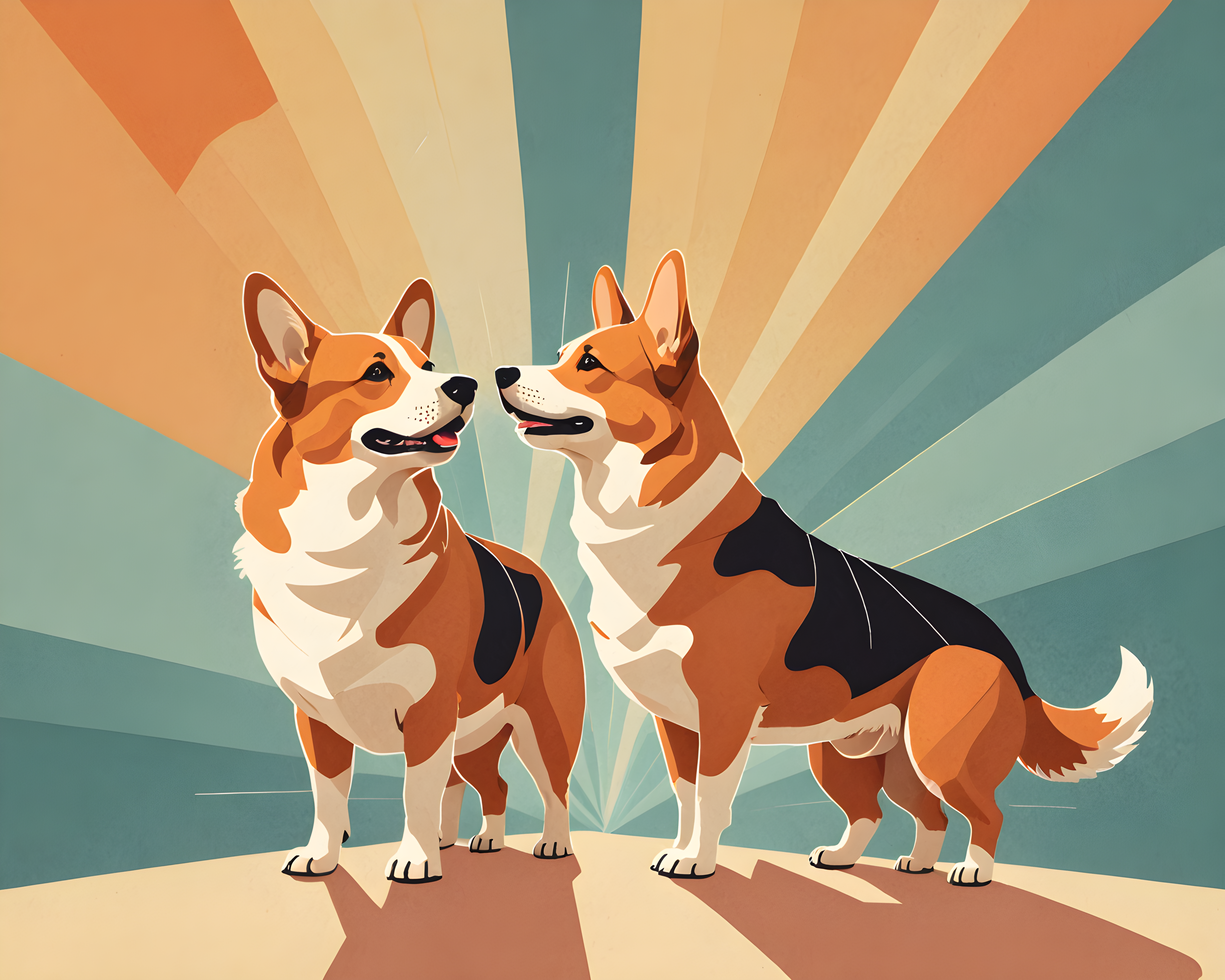 Geometric Corgi — Retro (Motivational)
