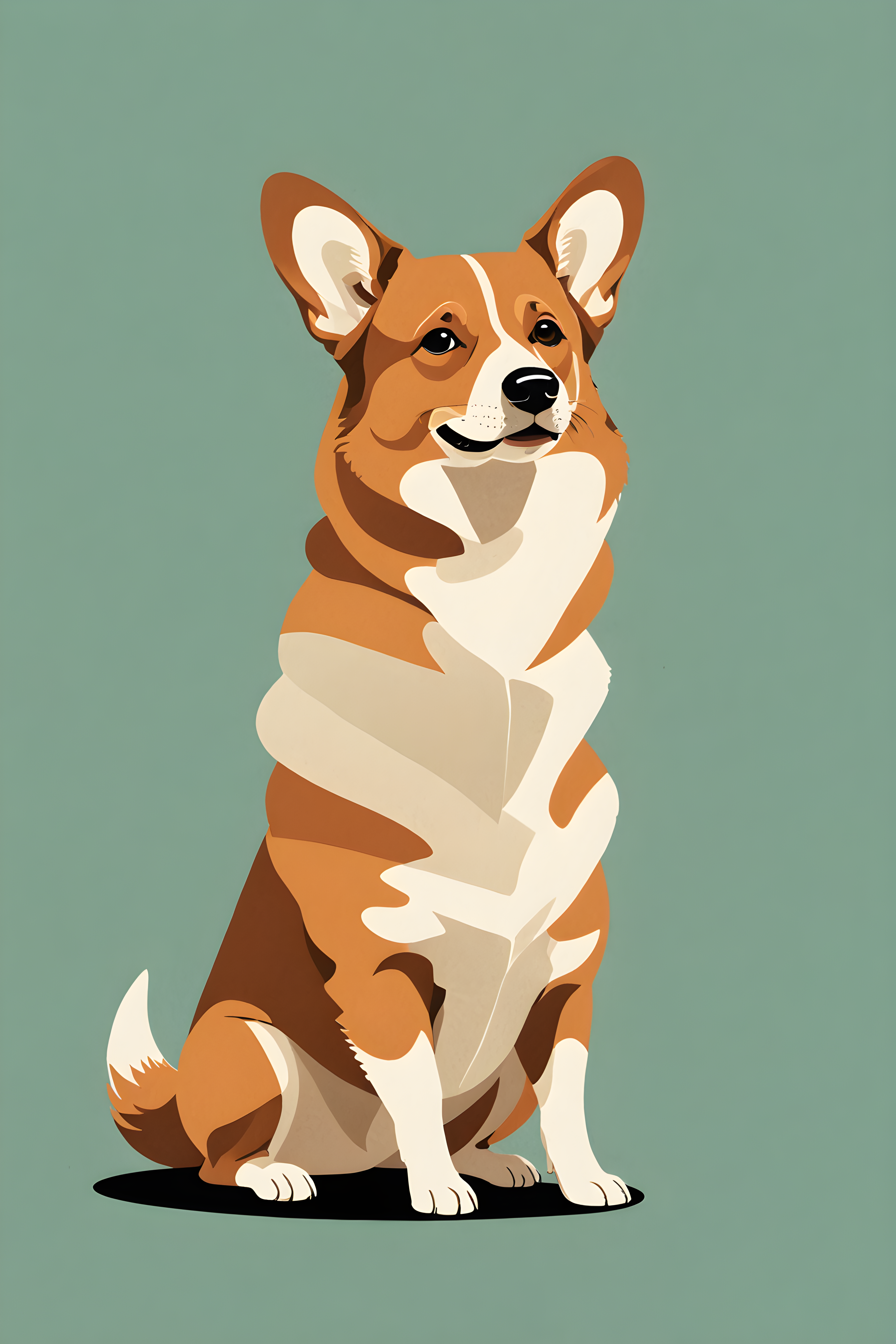Geometric Corgi — Retro (Savage)