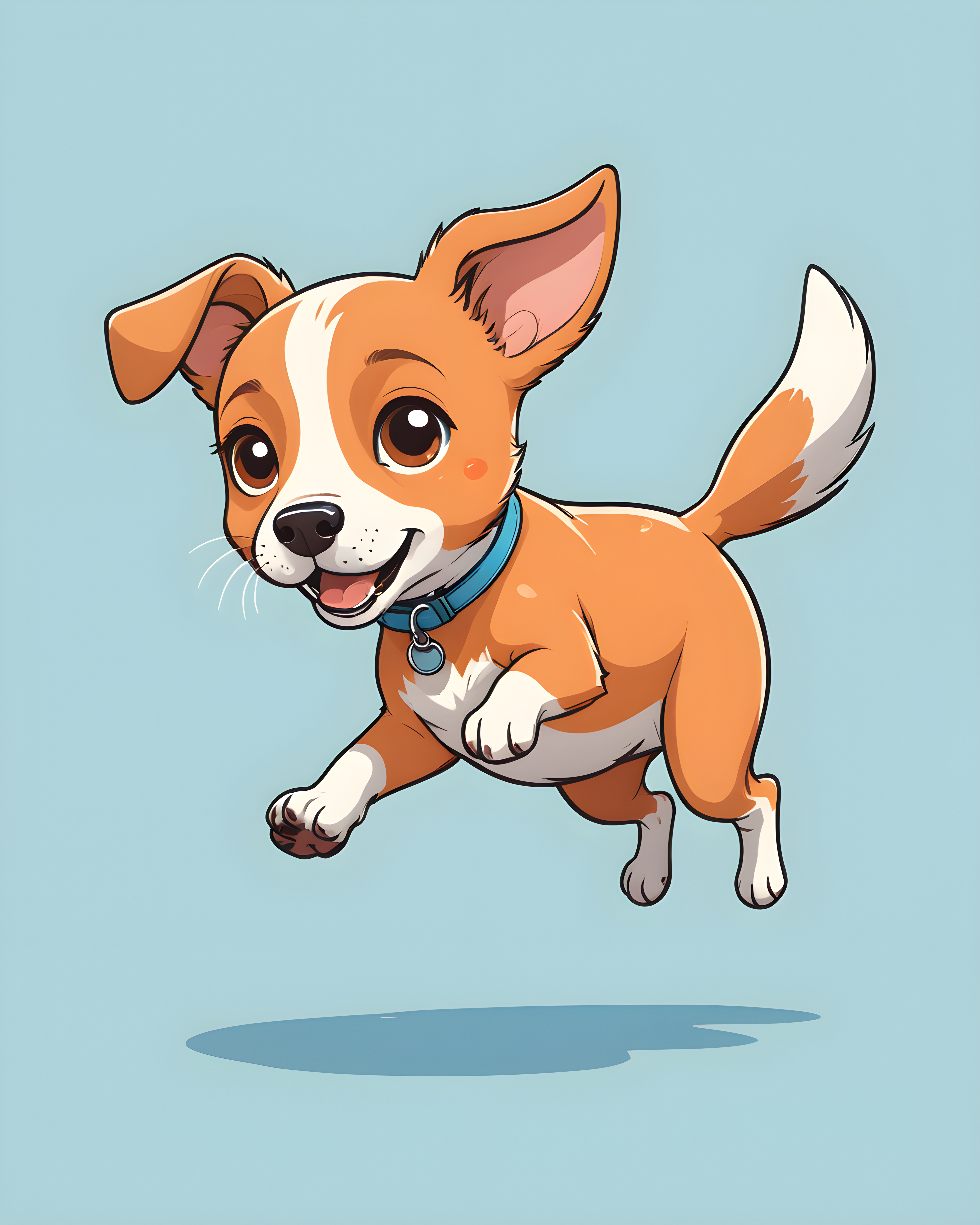 Line Art Dog — Cartoon / Kawaii (Energetic)