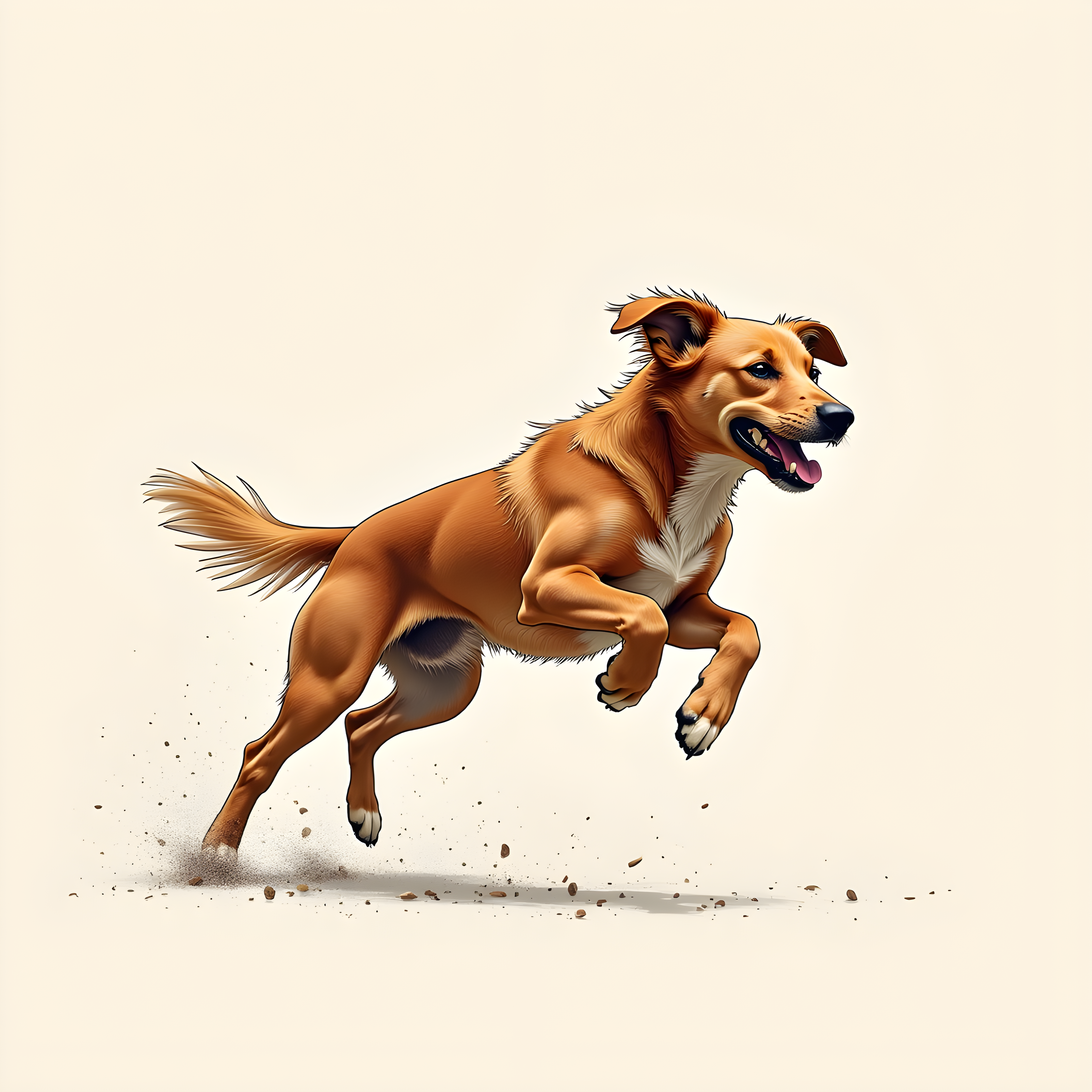 Line Art Dog — Realistic (Energetic)