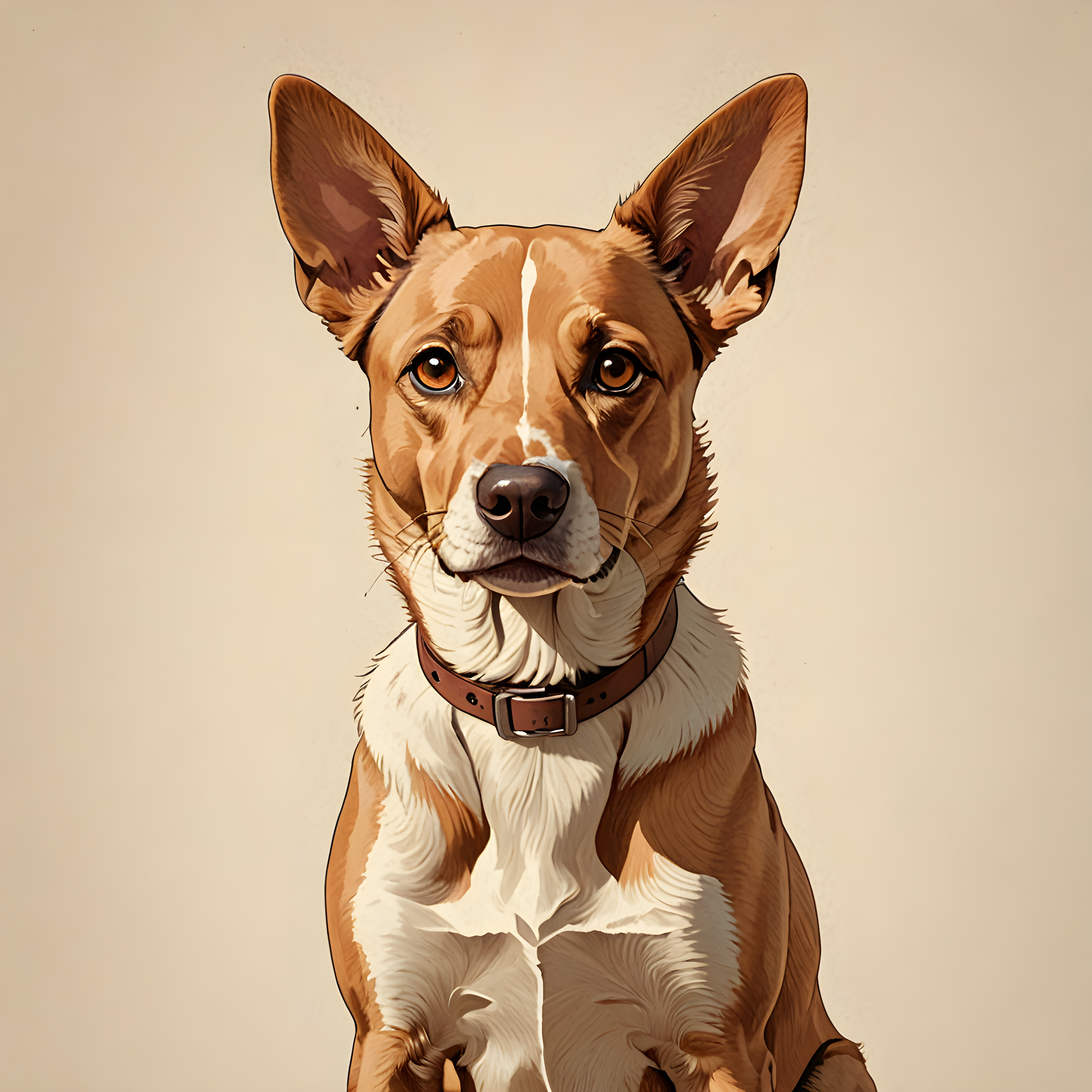 Line Art Dog — Retro (Emotional)