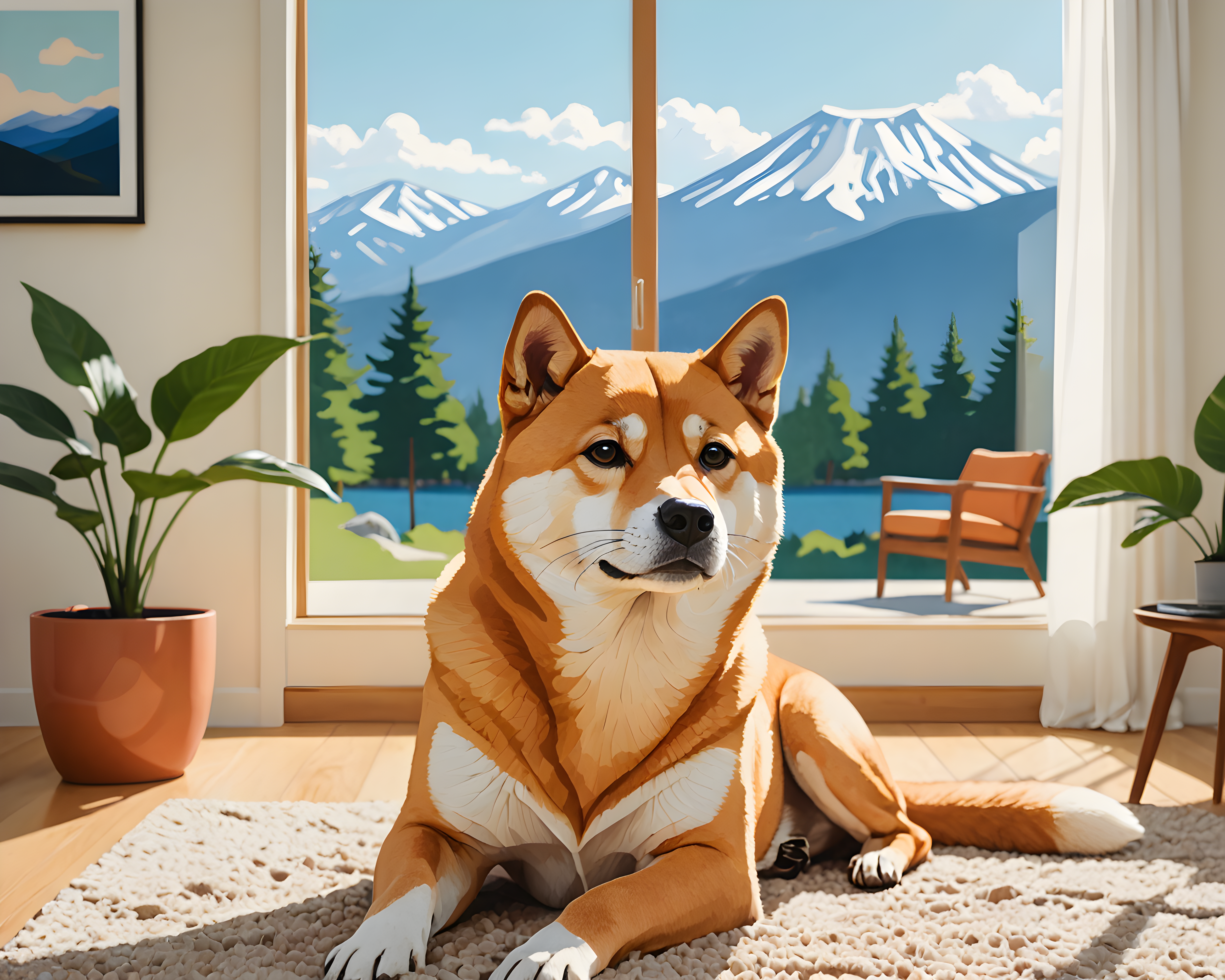 Minimalist Shiba — Abstract (Emotional)
