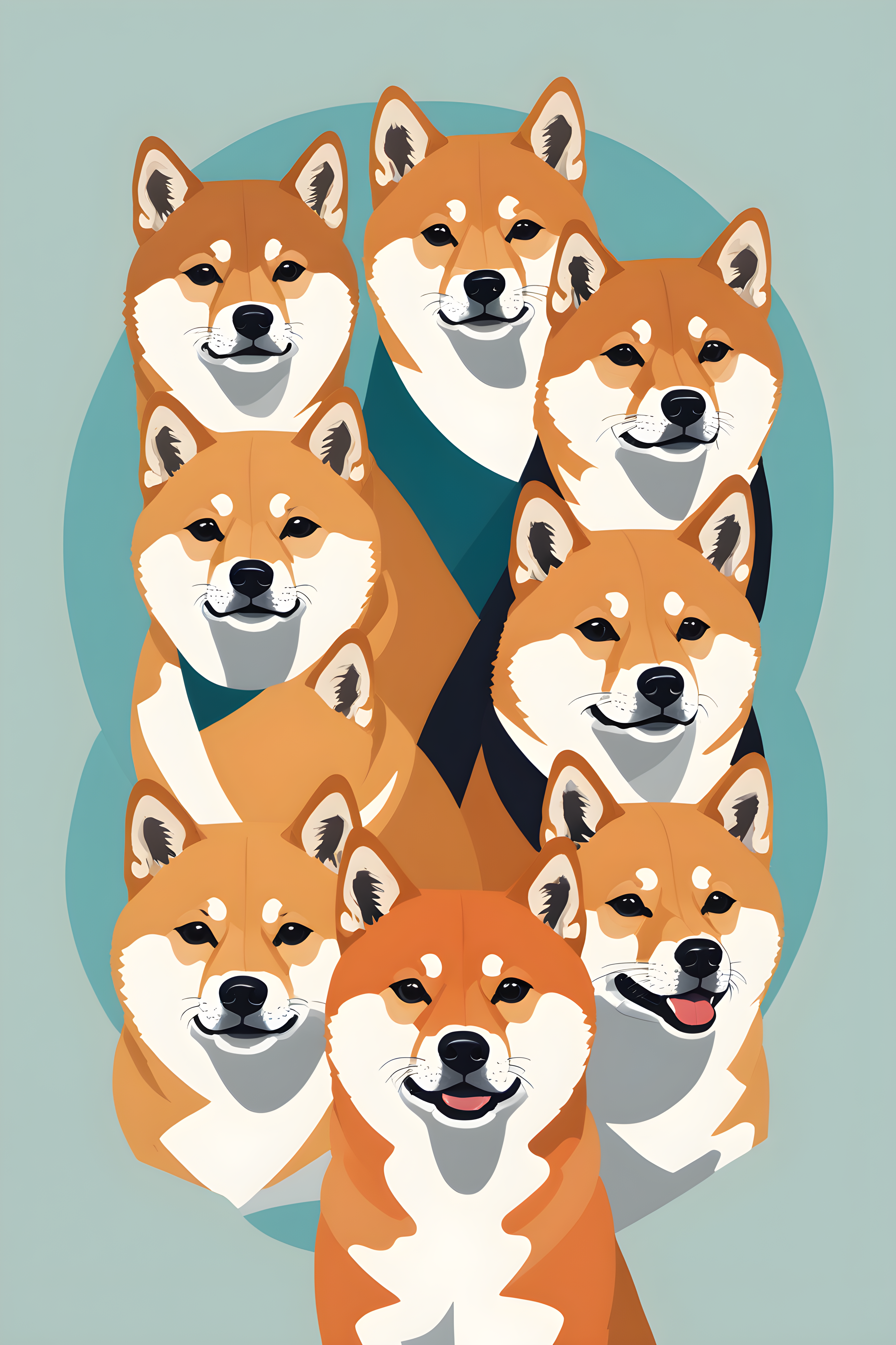 Minimalist Shiba — Abstract (Savage)