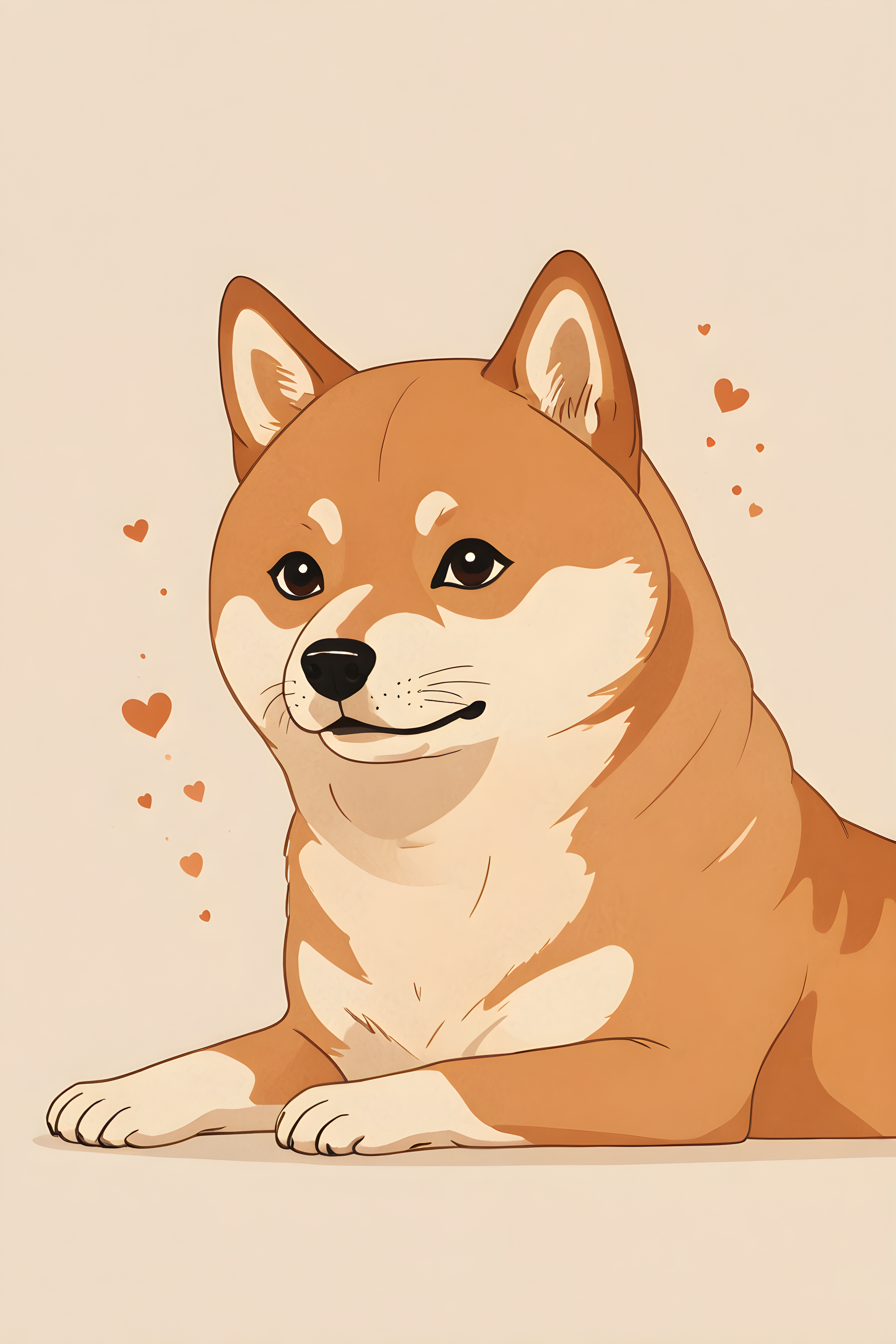 Minimalist Shiba — Cartoon / Kawaii (Sleepy)