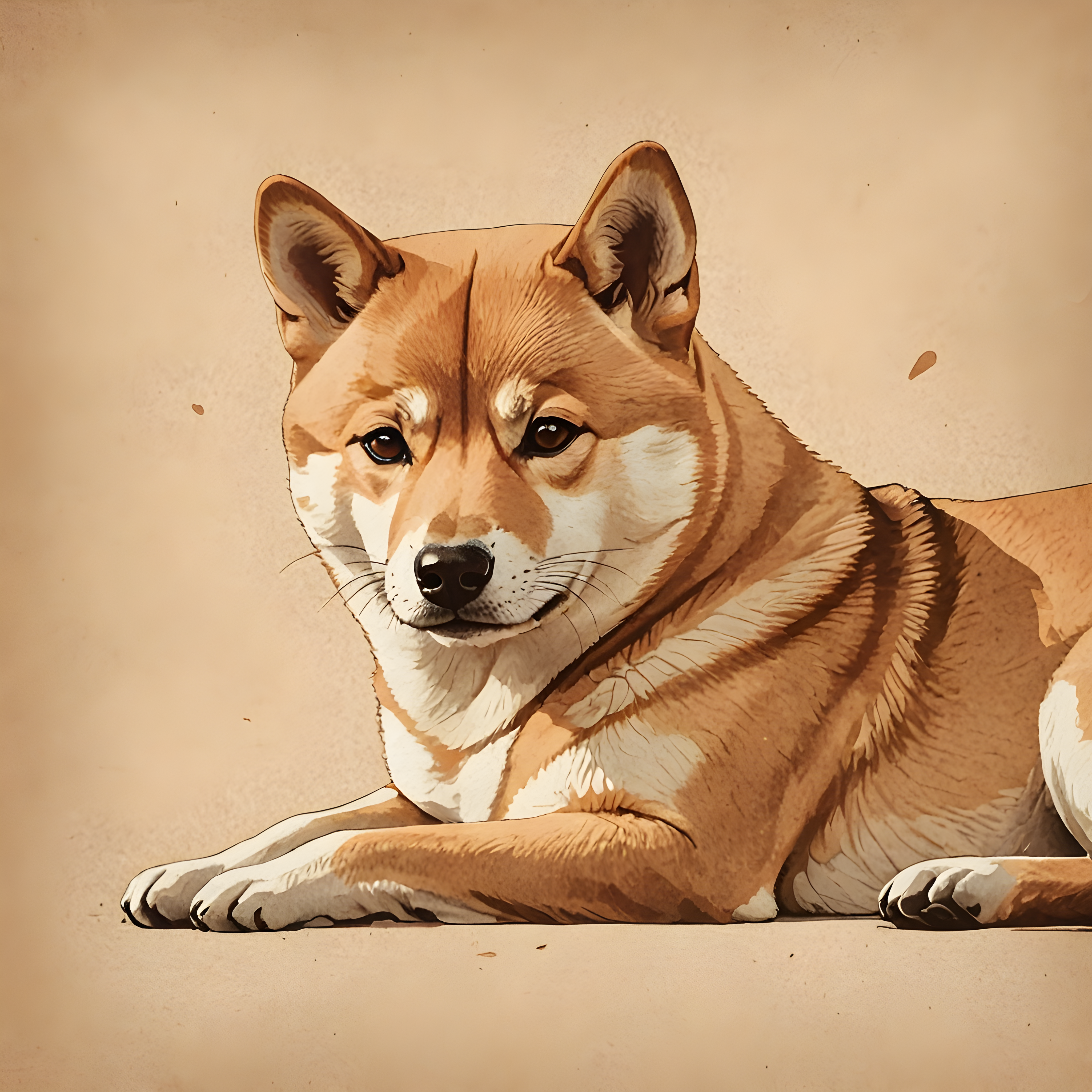 Minimalist Shiba — Vintage Poster (Romantic)