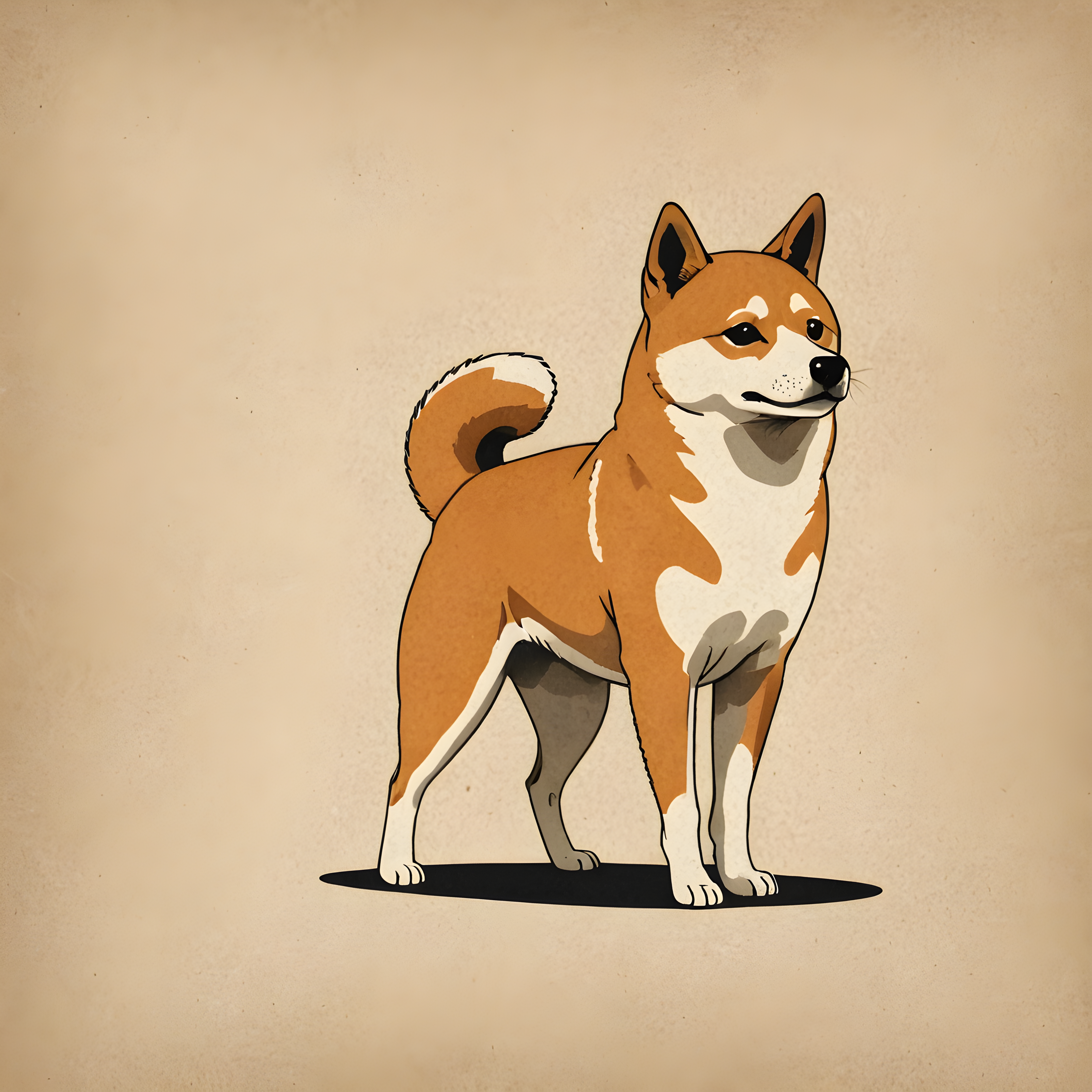 Minimalist Shiba — Vintage Poster (Savage)