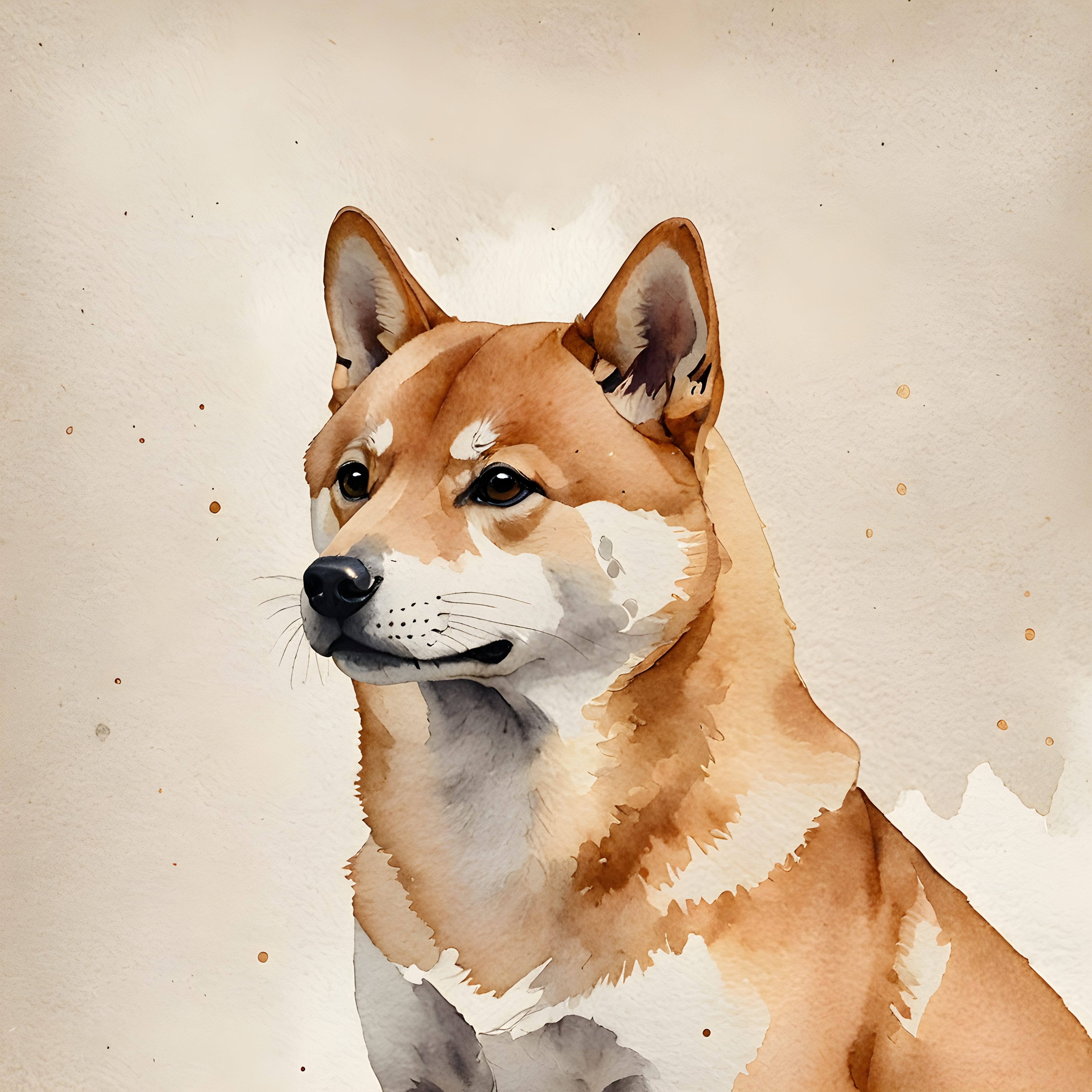 Minimalist Shiba — Watercolor (Aesthetic)