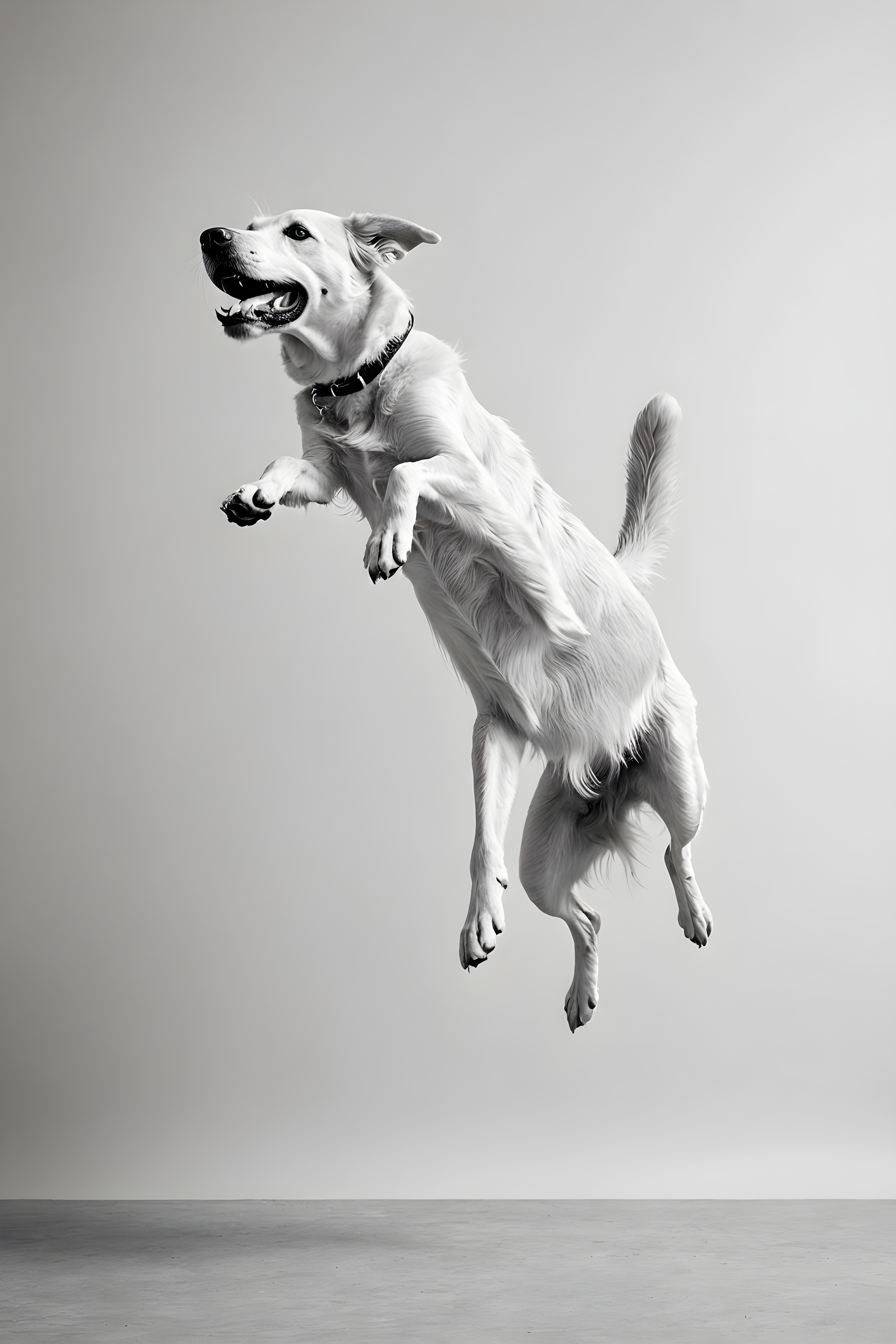 Modern Art Retriever — Black & White (Romantic)