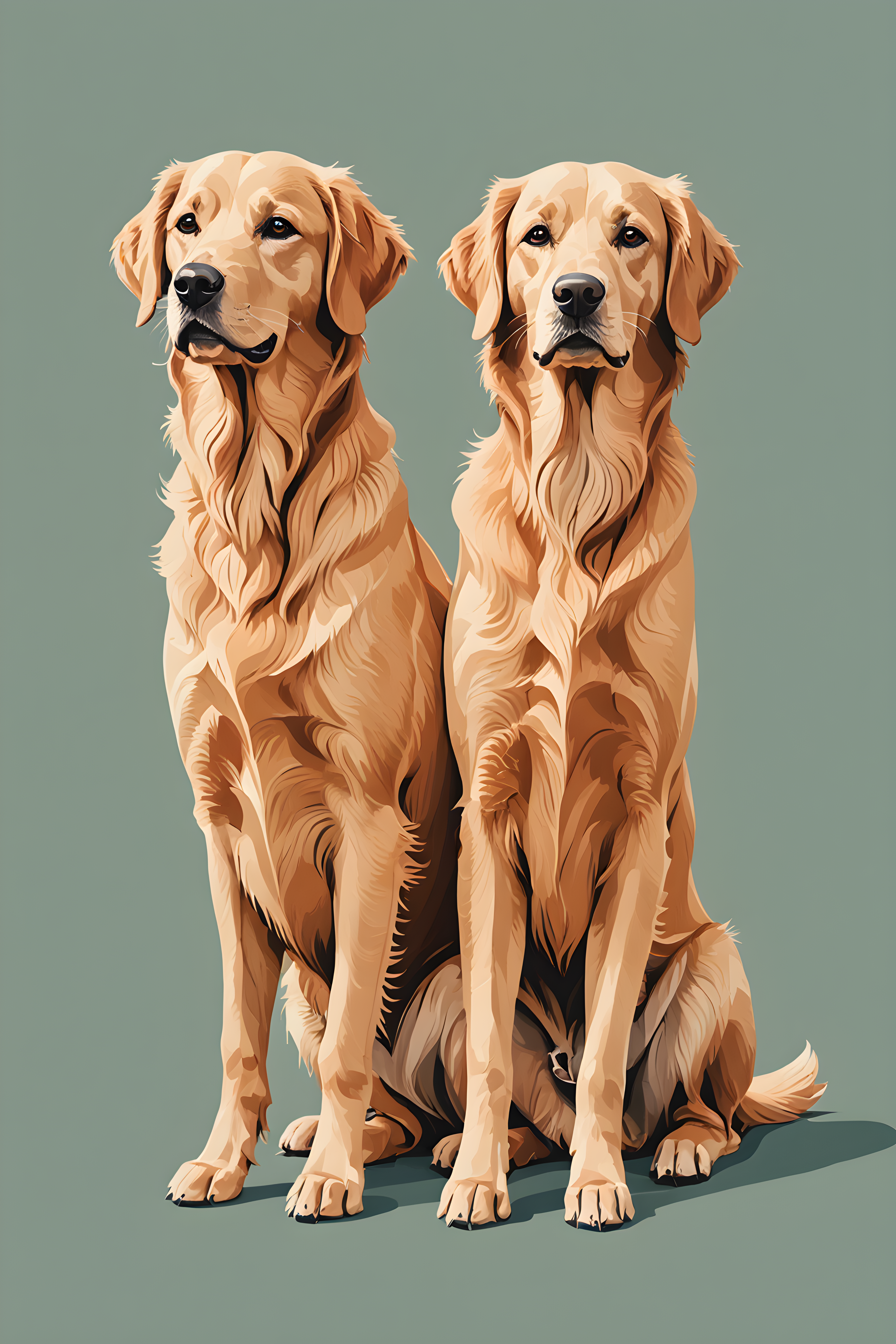 Modern Art Retriever — Line Art (Aesthetic)