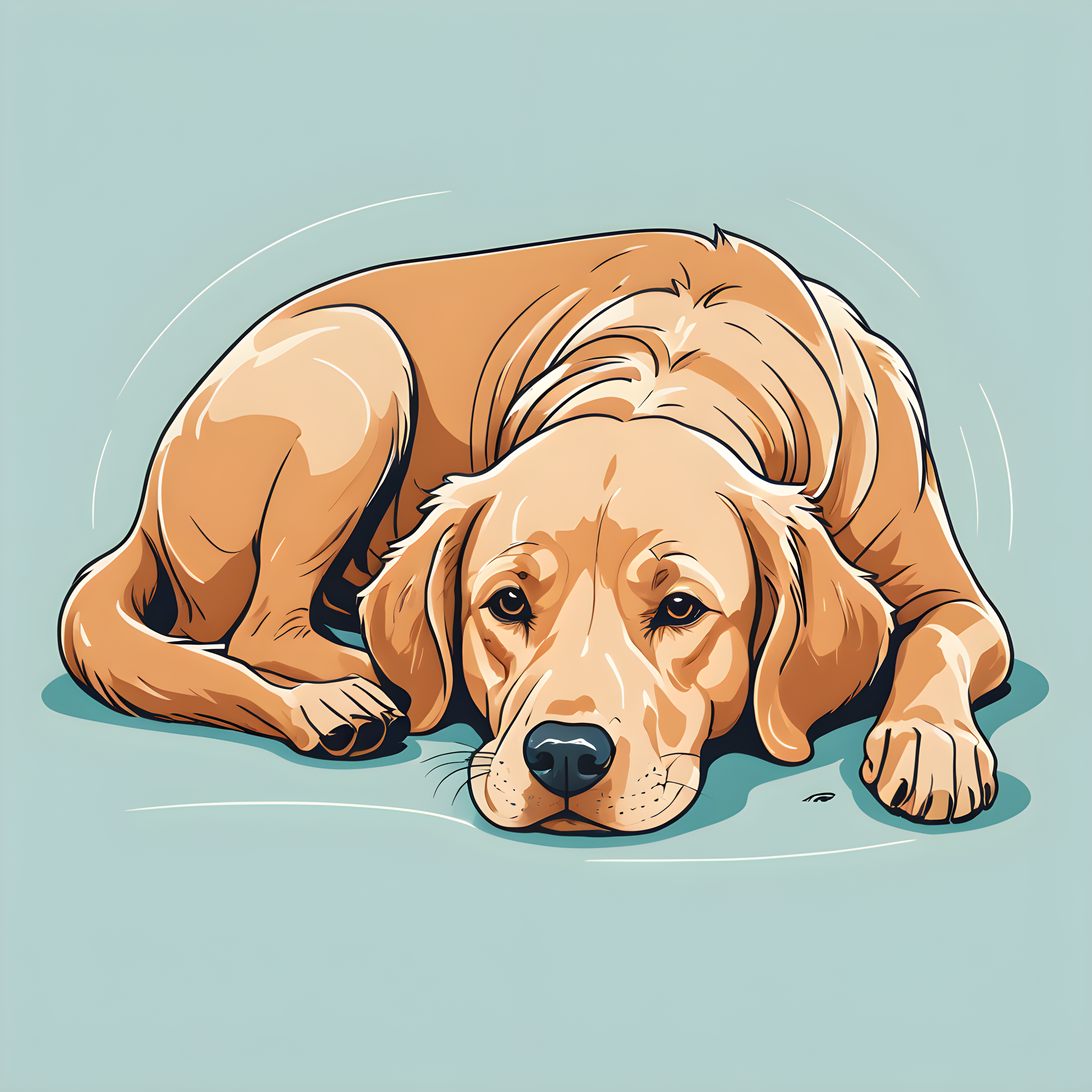 Modern Art Retriever — Line Art (Fantasy)