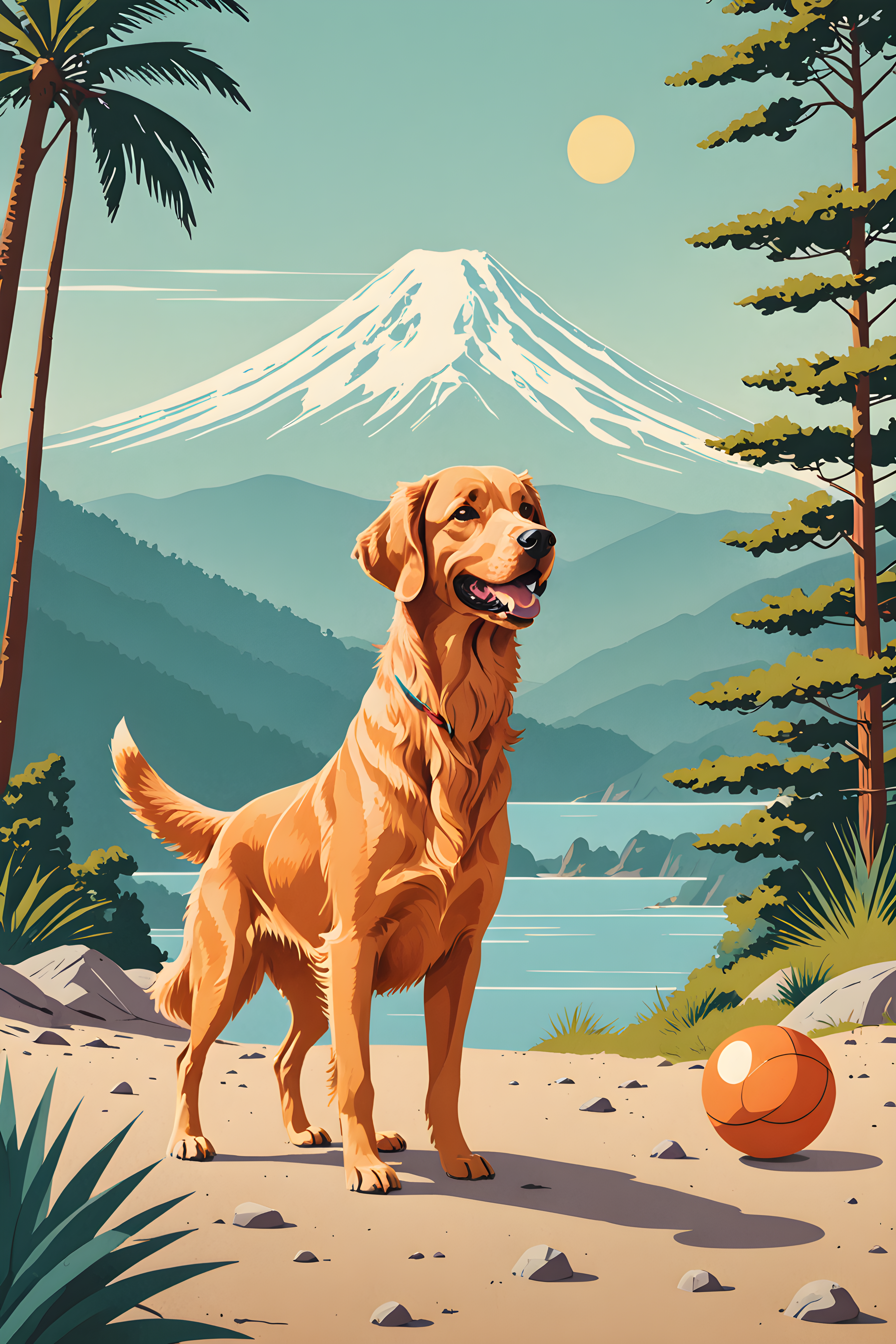Modern Art Retriever — Retro (Playful)