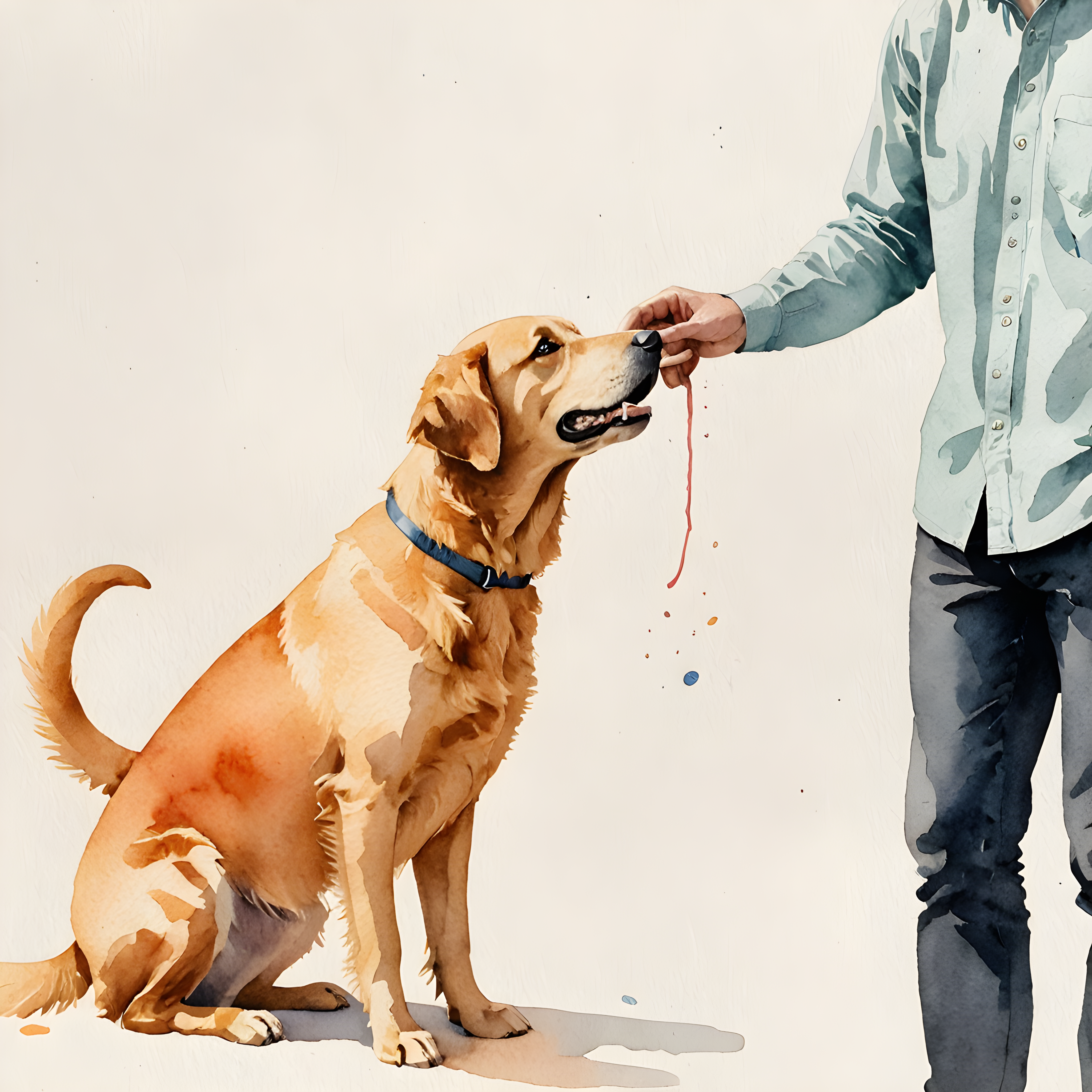 Modern Art Retriever — Watercolor (Happy)