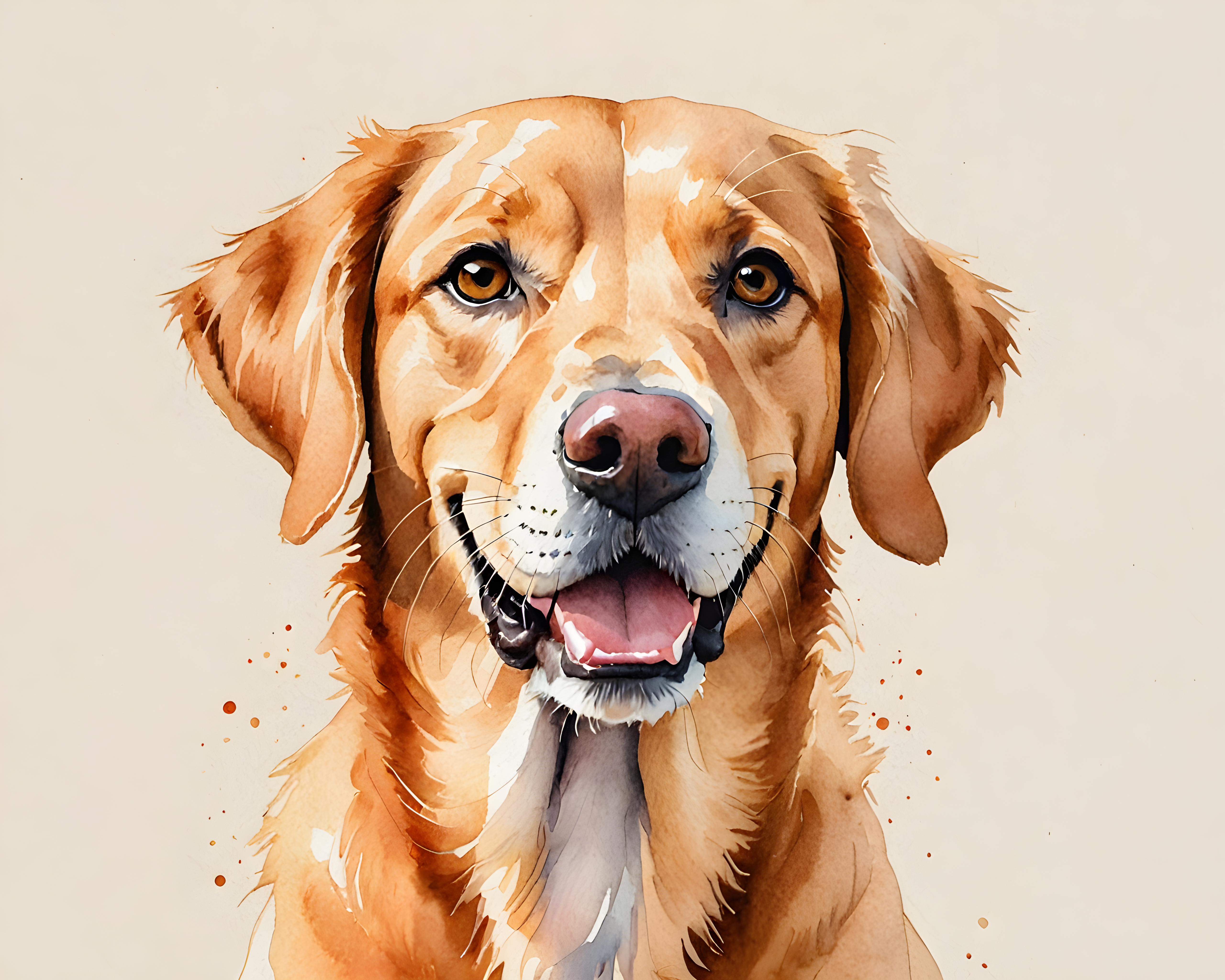 Modern Art Retriever — Watercolor (Happy)