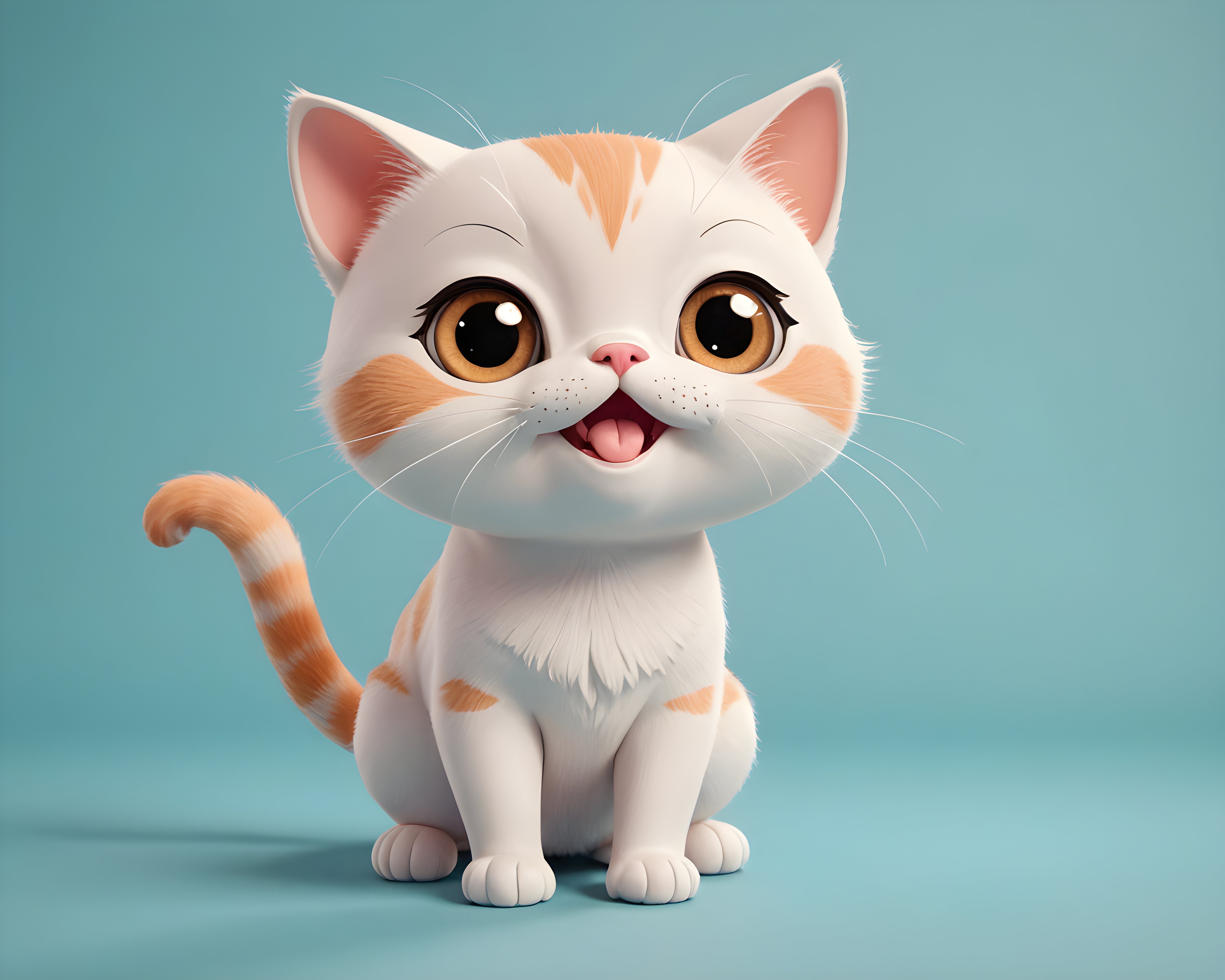 Monoline Cat — Cartoon / Kawaii (Energetic)