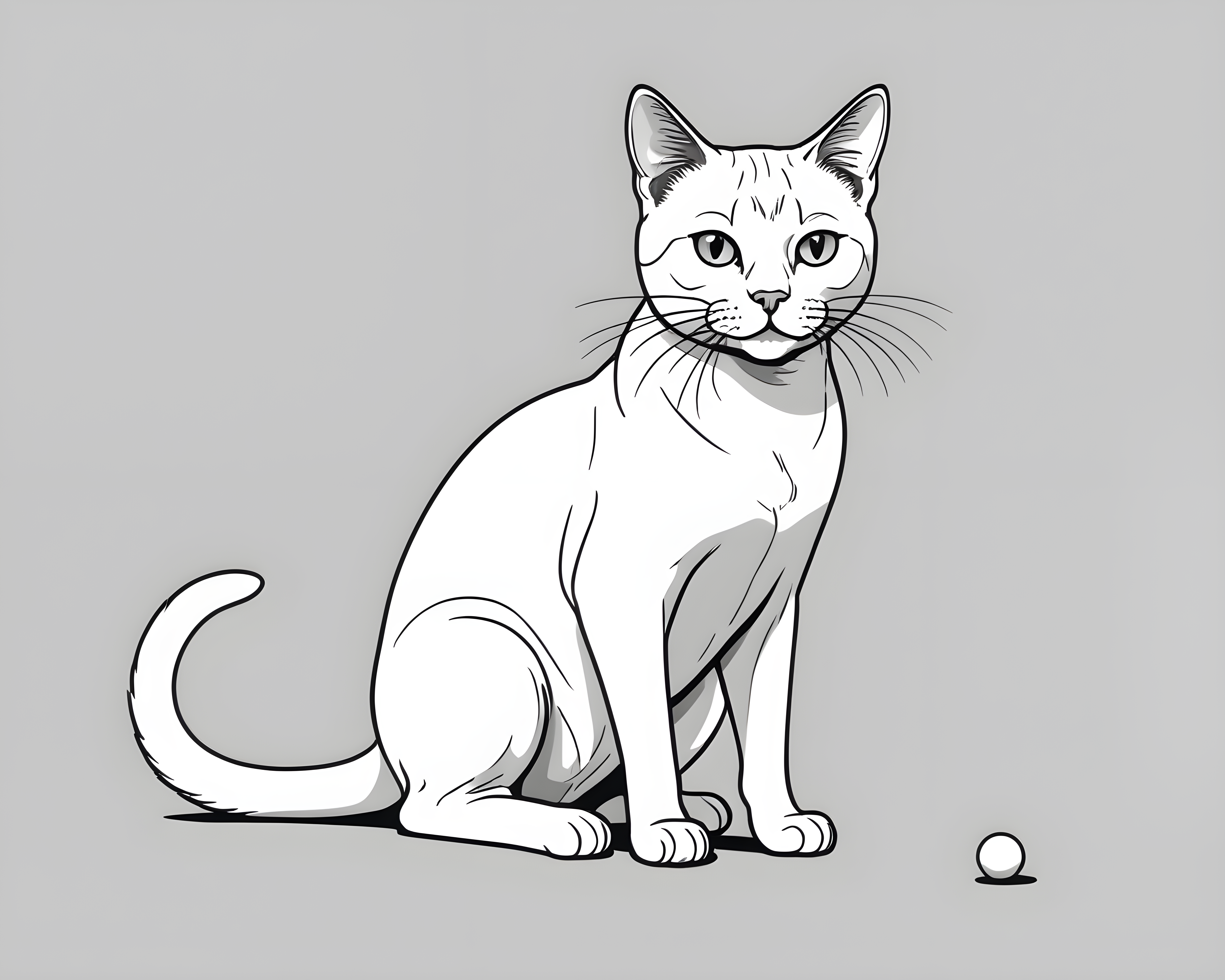 Monoline Cat — Line Art (Playful)