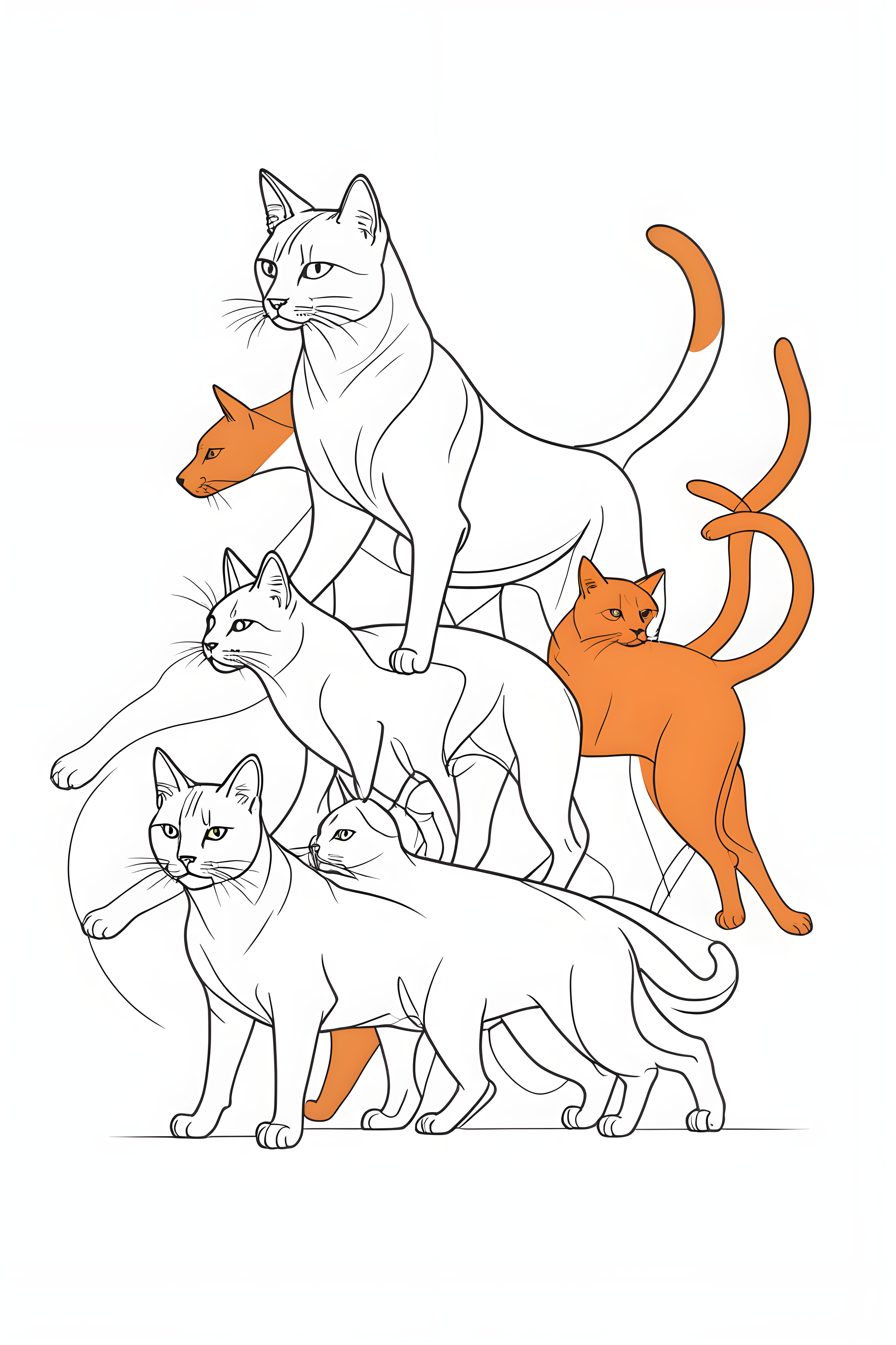 Monoline Cat — Minimalist Line Art (Energetic)