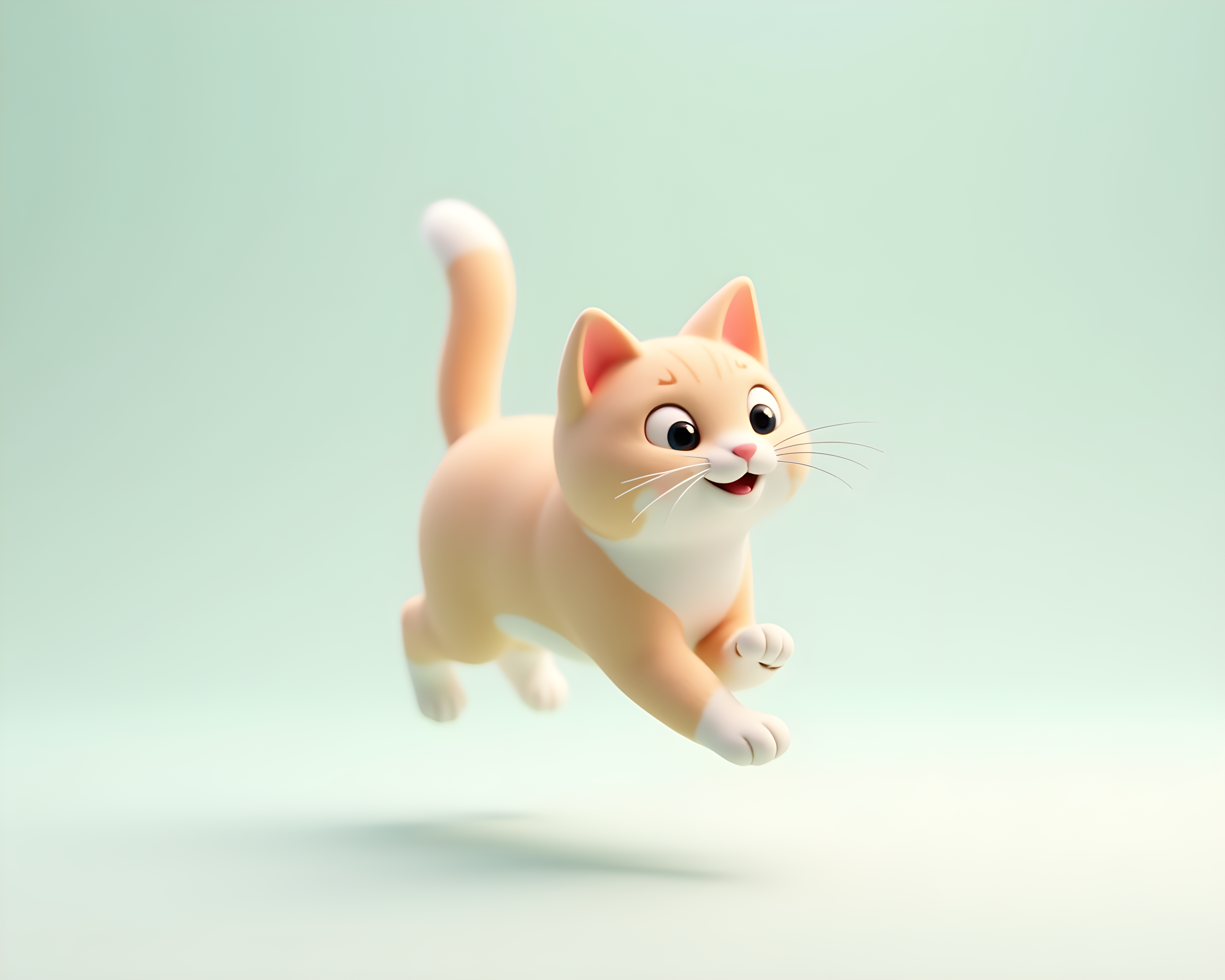 Monoline Cat — 3D Render (Cute)