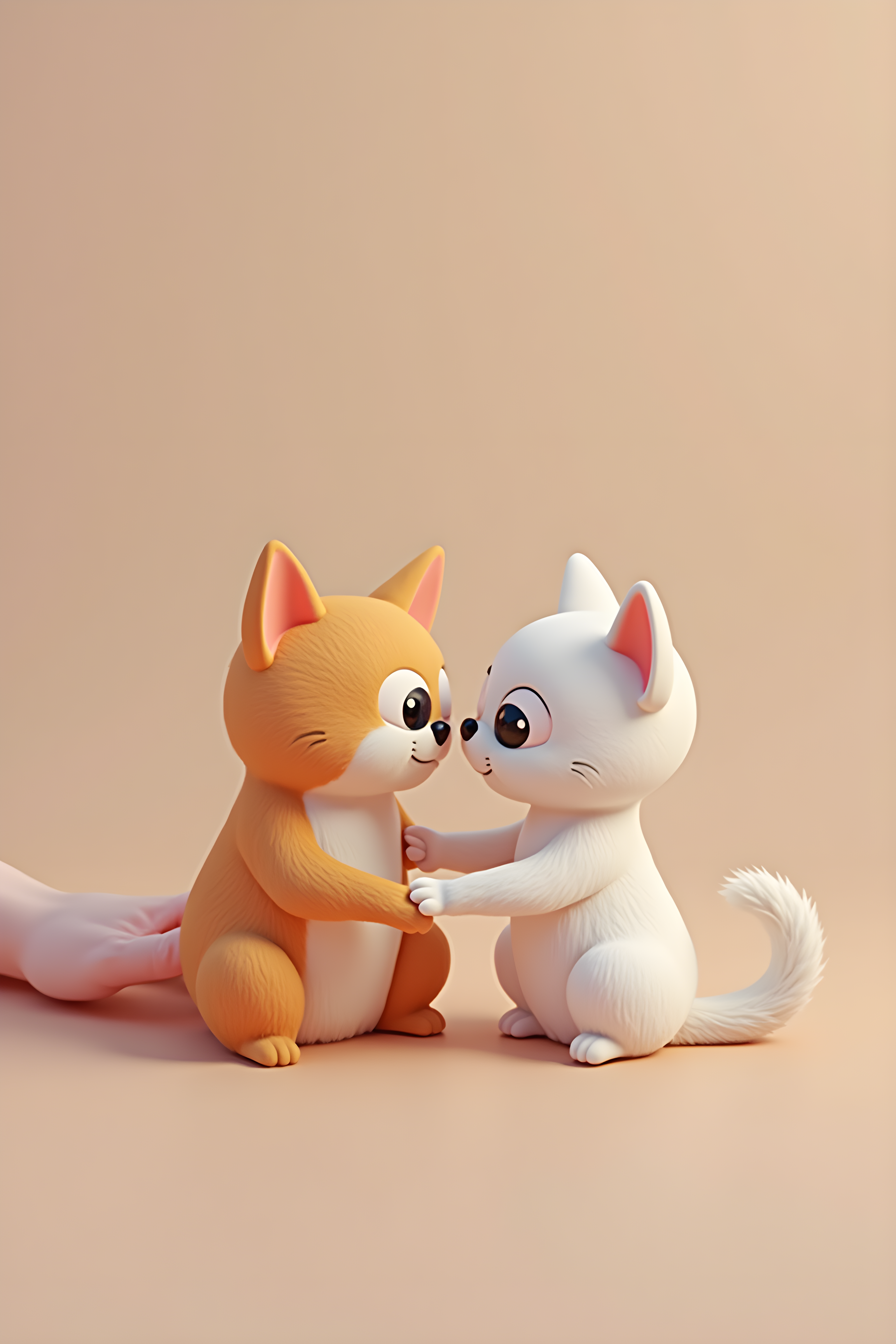 Monoline Cat — 3D Render (Cute)