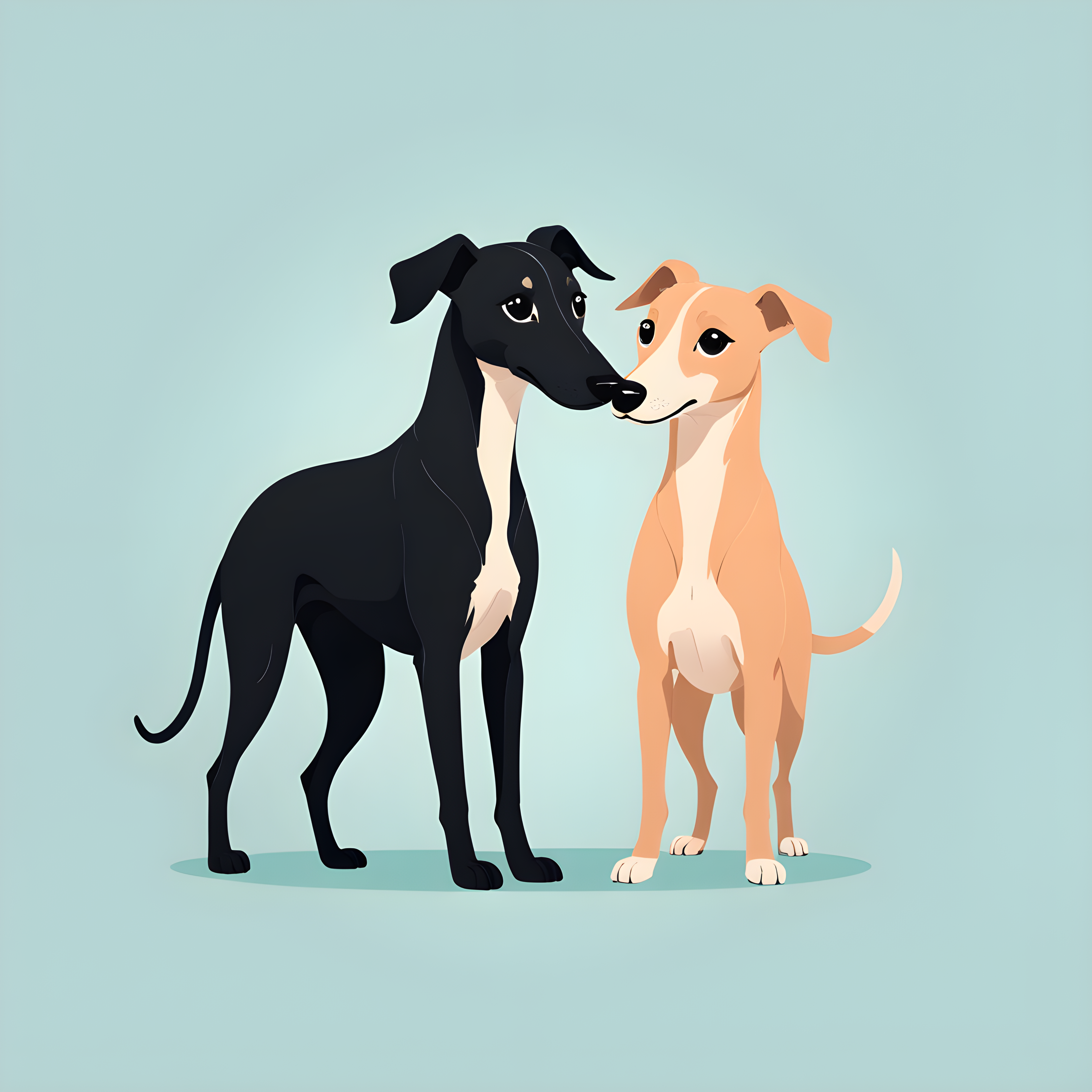 Silhouette Greyhound — Cartoon / Kawaii (Cute)