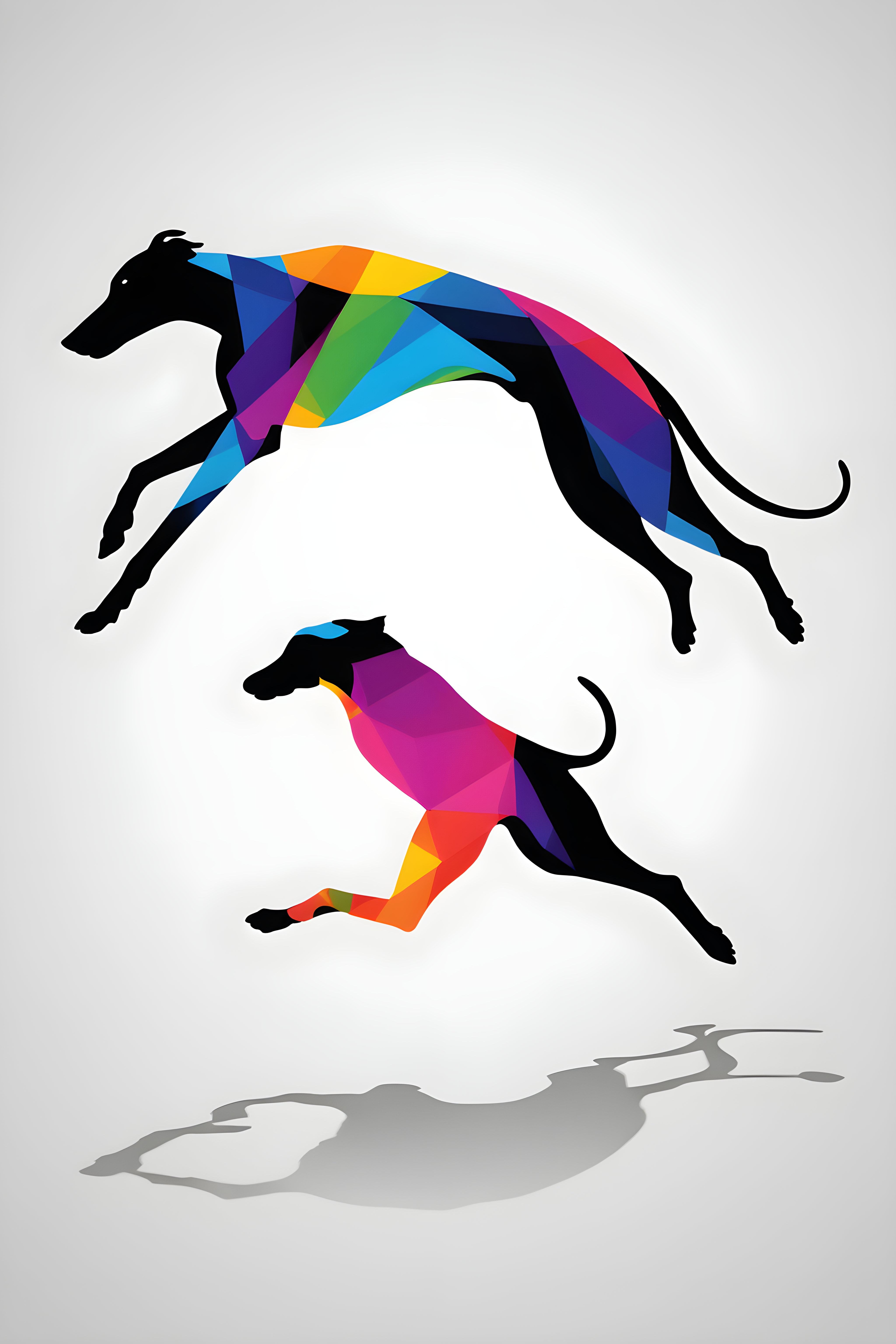 Silhouette Greyhound — Line Art (Energetic)