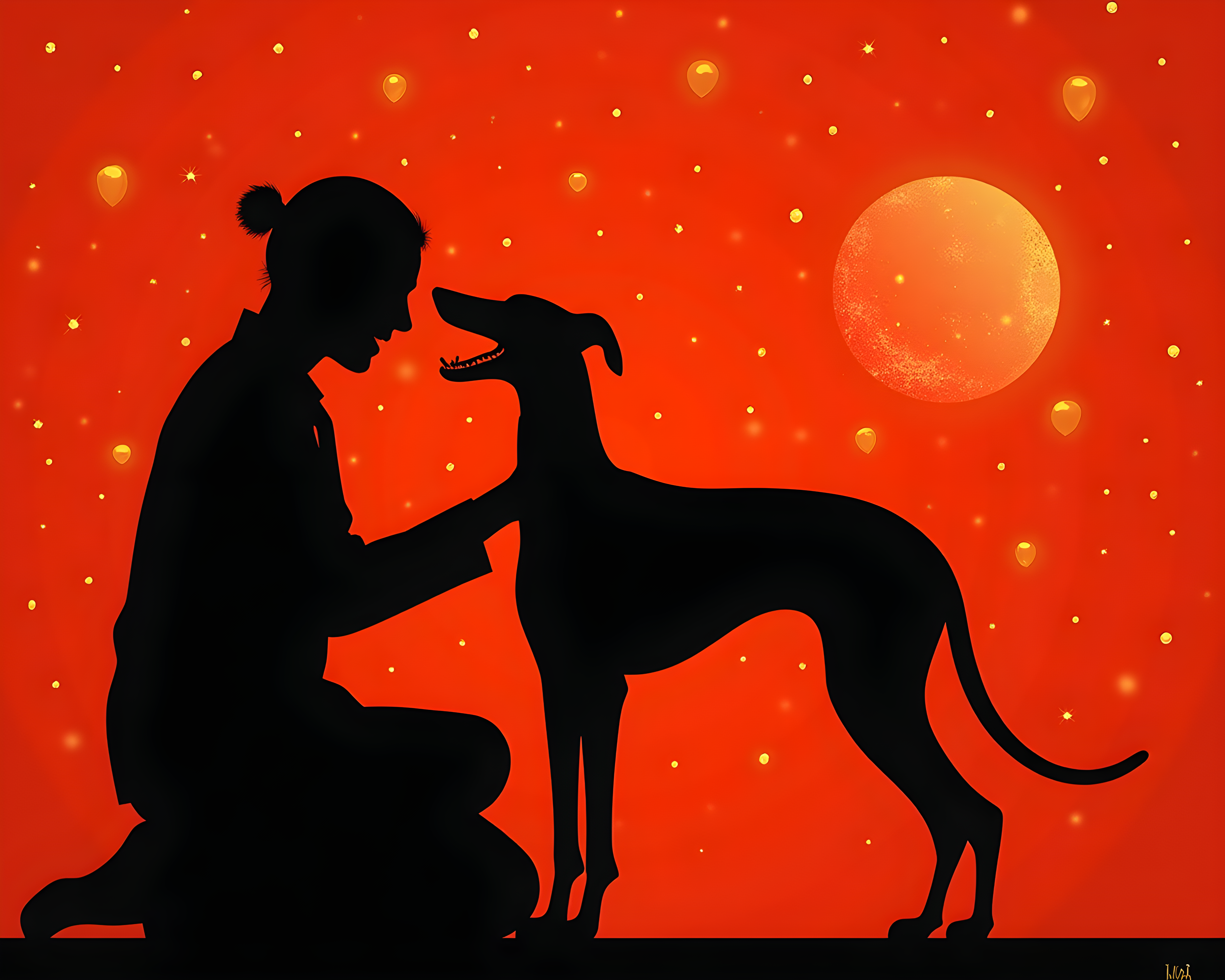 Silhouette Greyhound — Luxury (Happy)