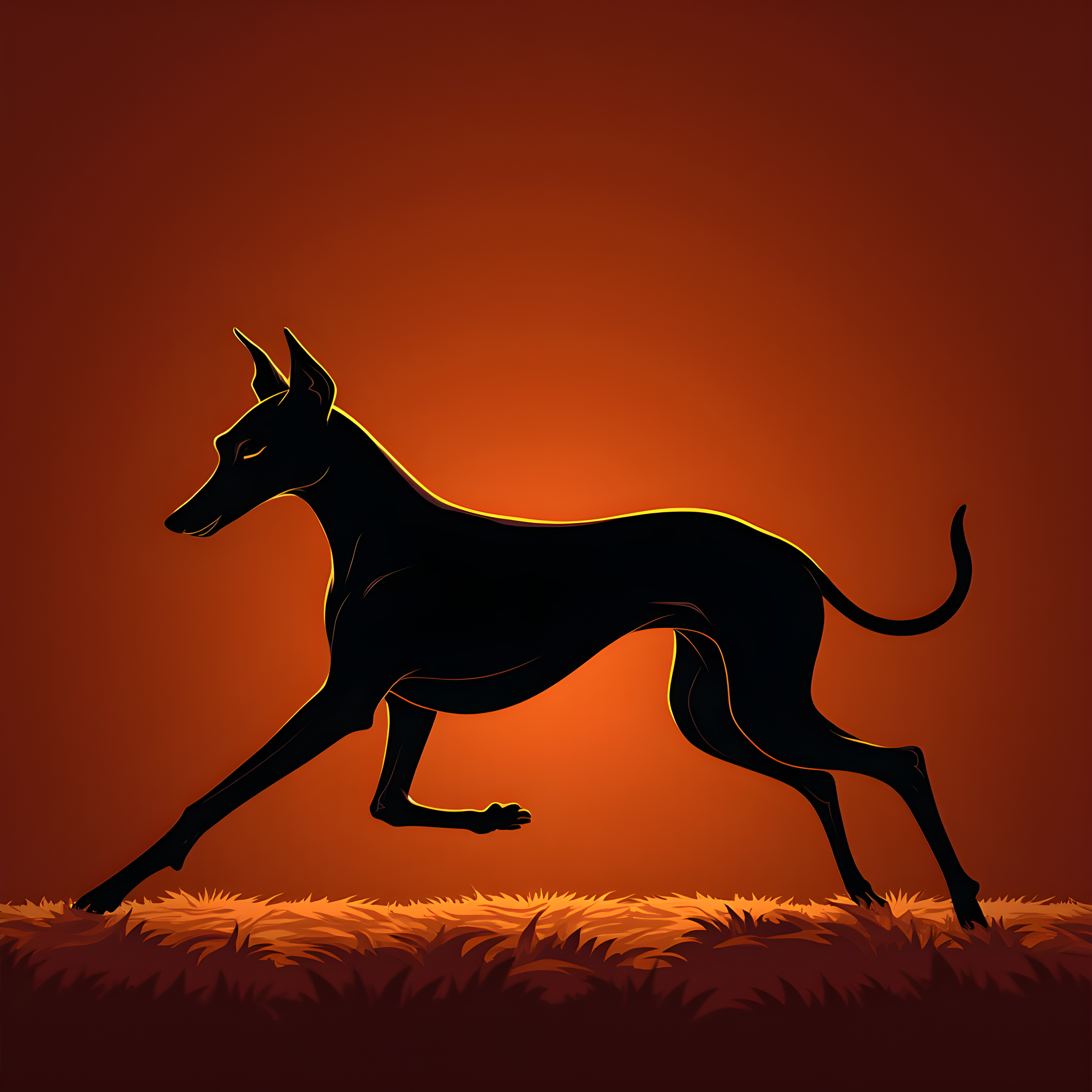 Silhouette Greyhound — Luxury (Sleepy)