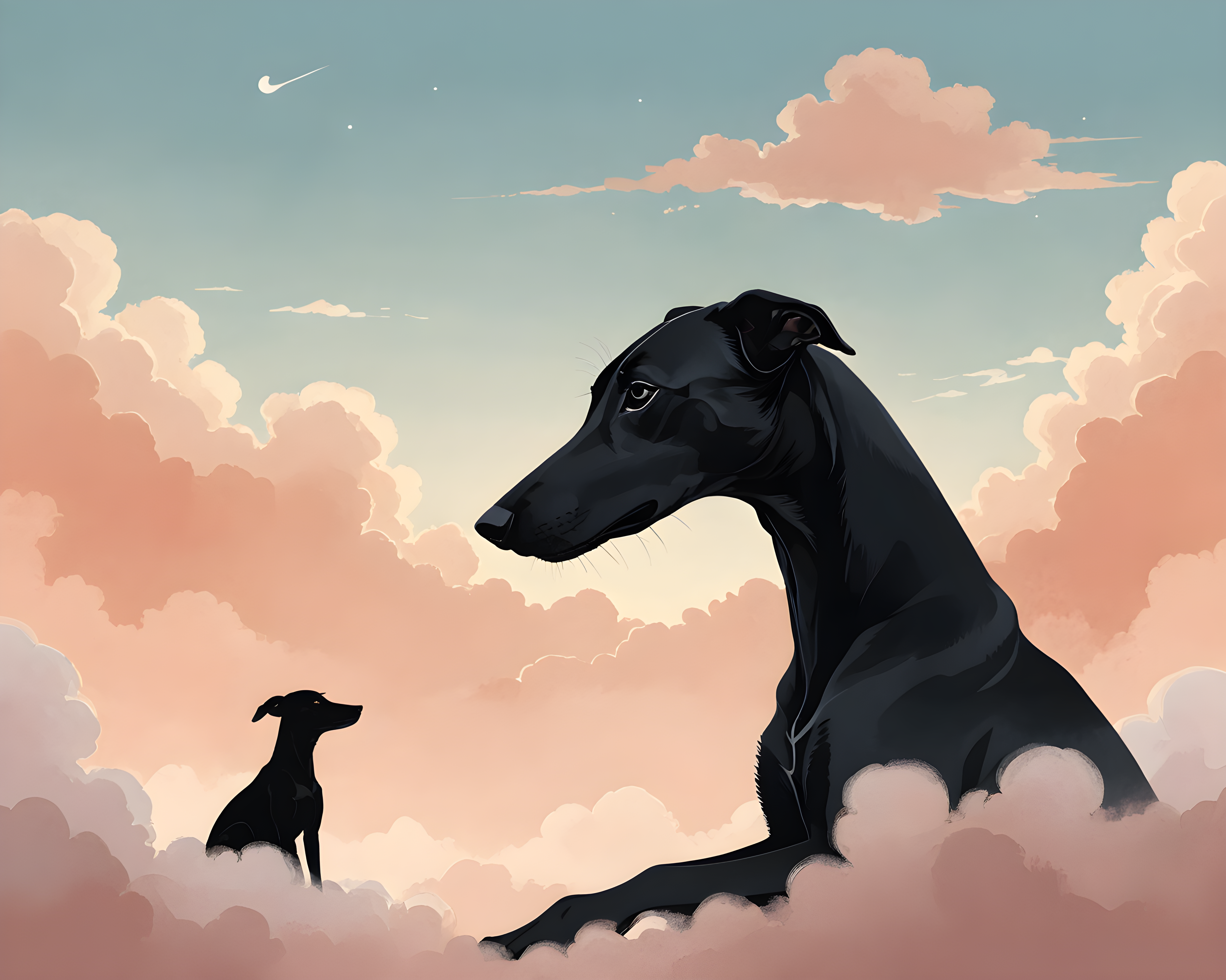 Silhouette Greyhound — Nursery (Sleepy)