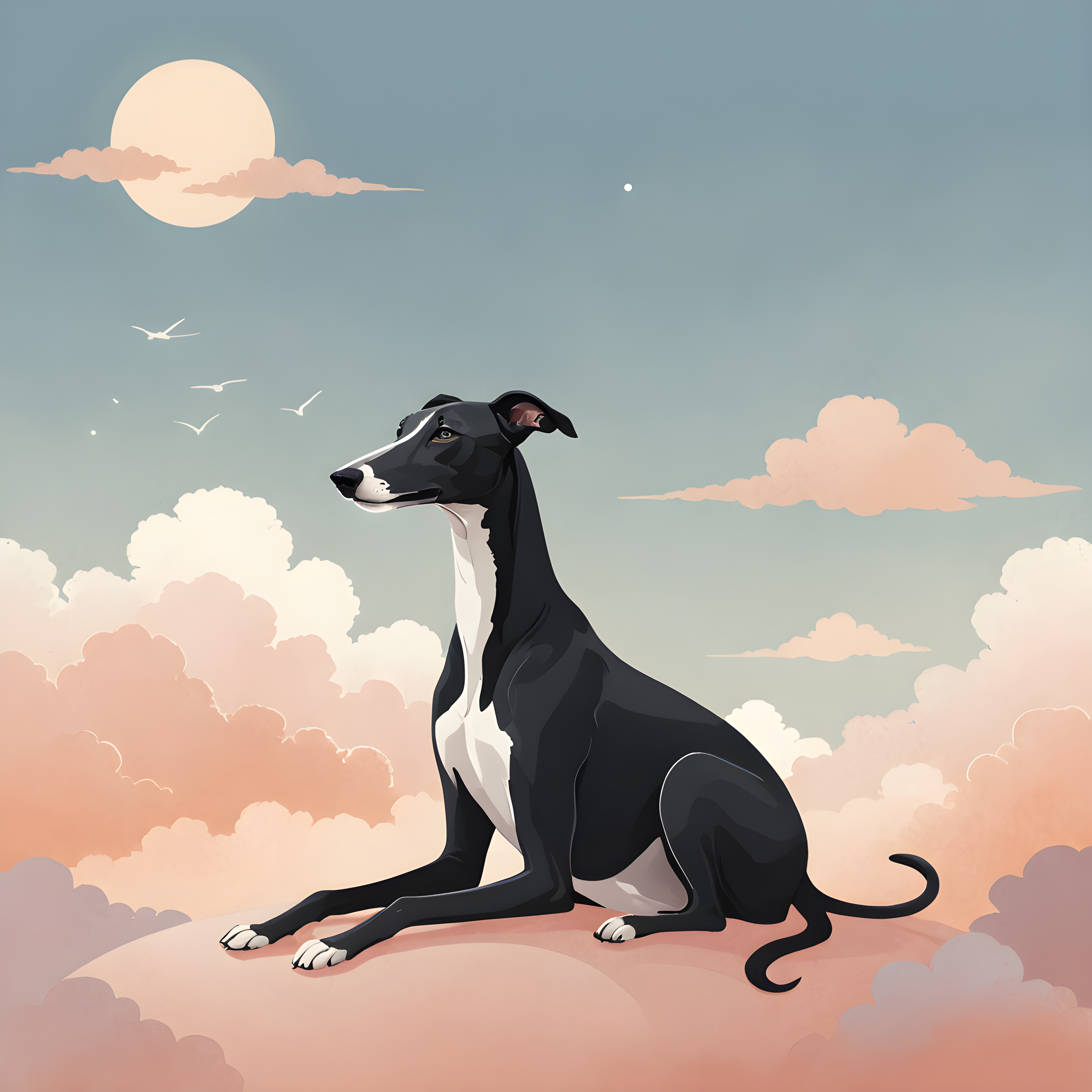Silhouette Greyhound — Nursery (Sleepy)