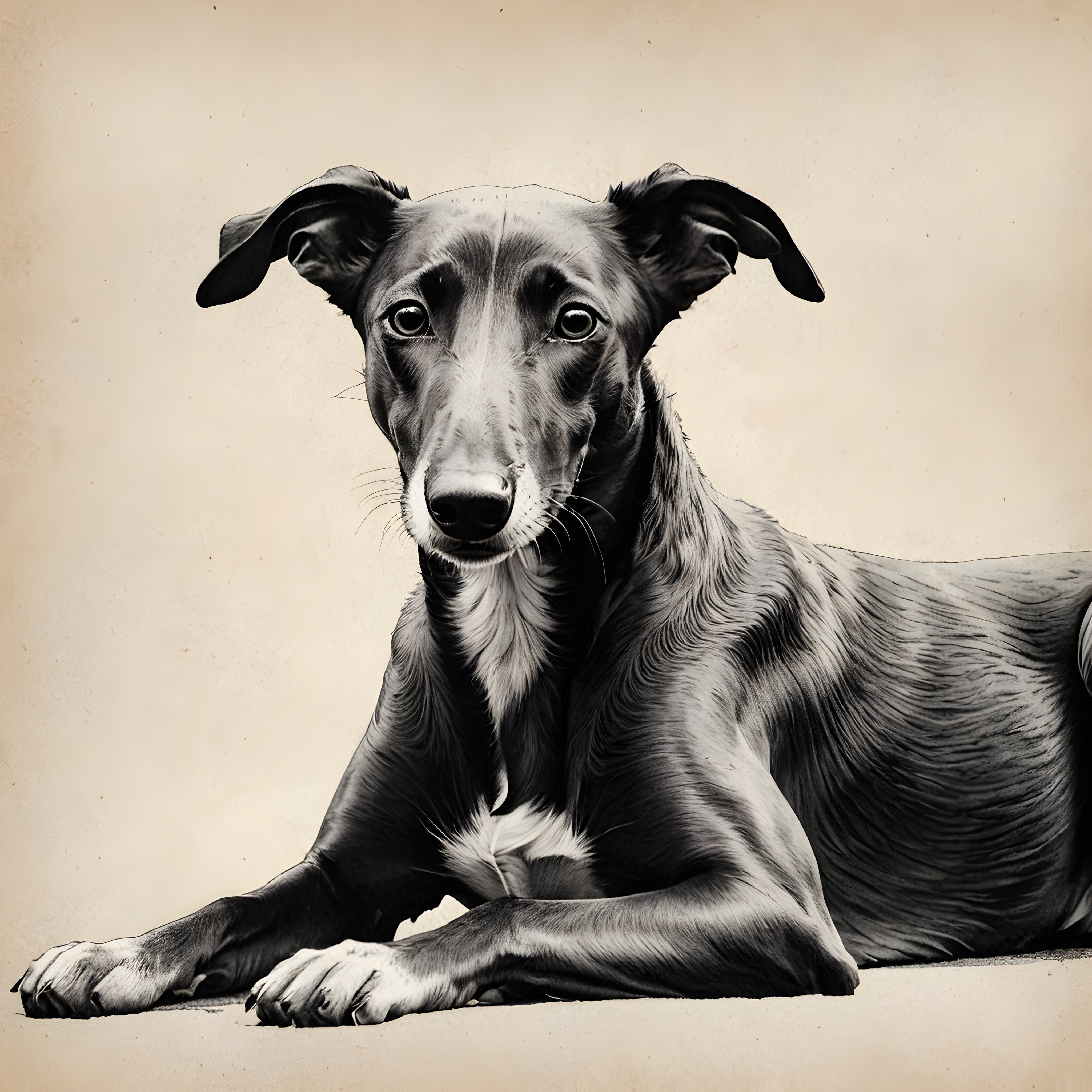 Silhouette Greyhound — Pencil Sketch (Emotional)