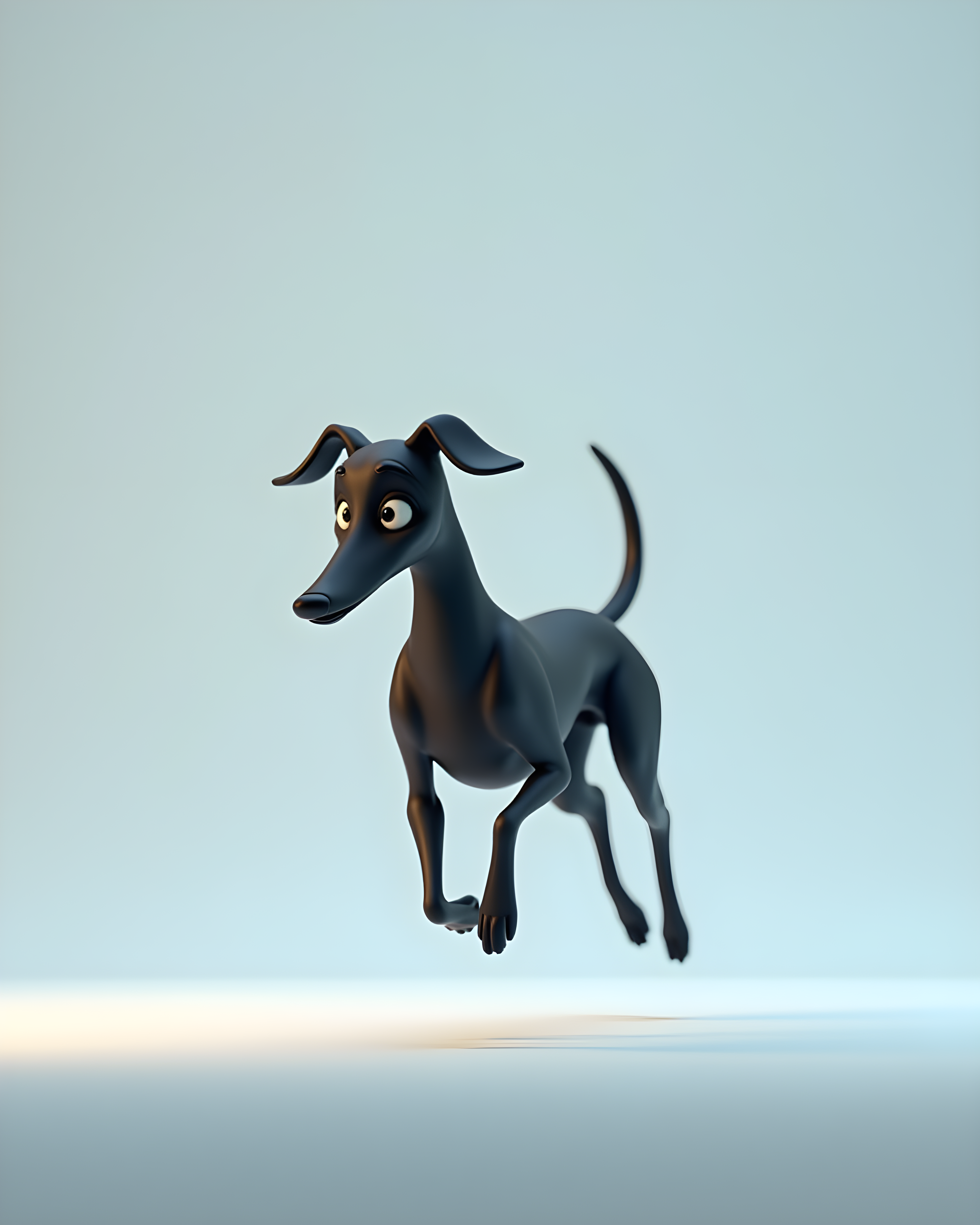 Silhouette Greyhound — 3D Render (Cute) — Wall Art (Printable) — Portrait 4×5