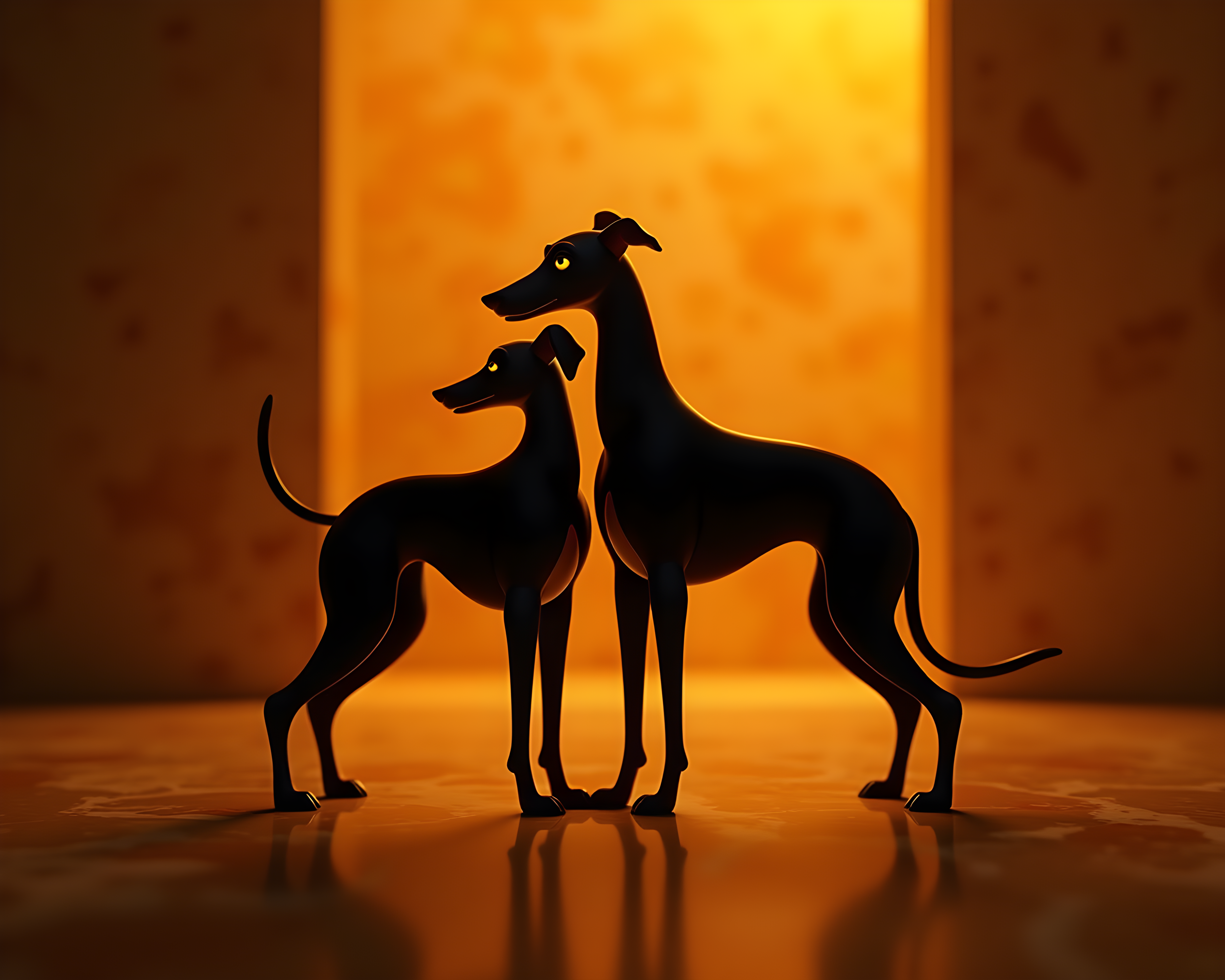 Silhouette Greyhound — 3D Render (Luxury)