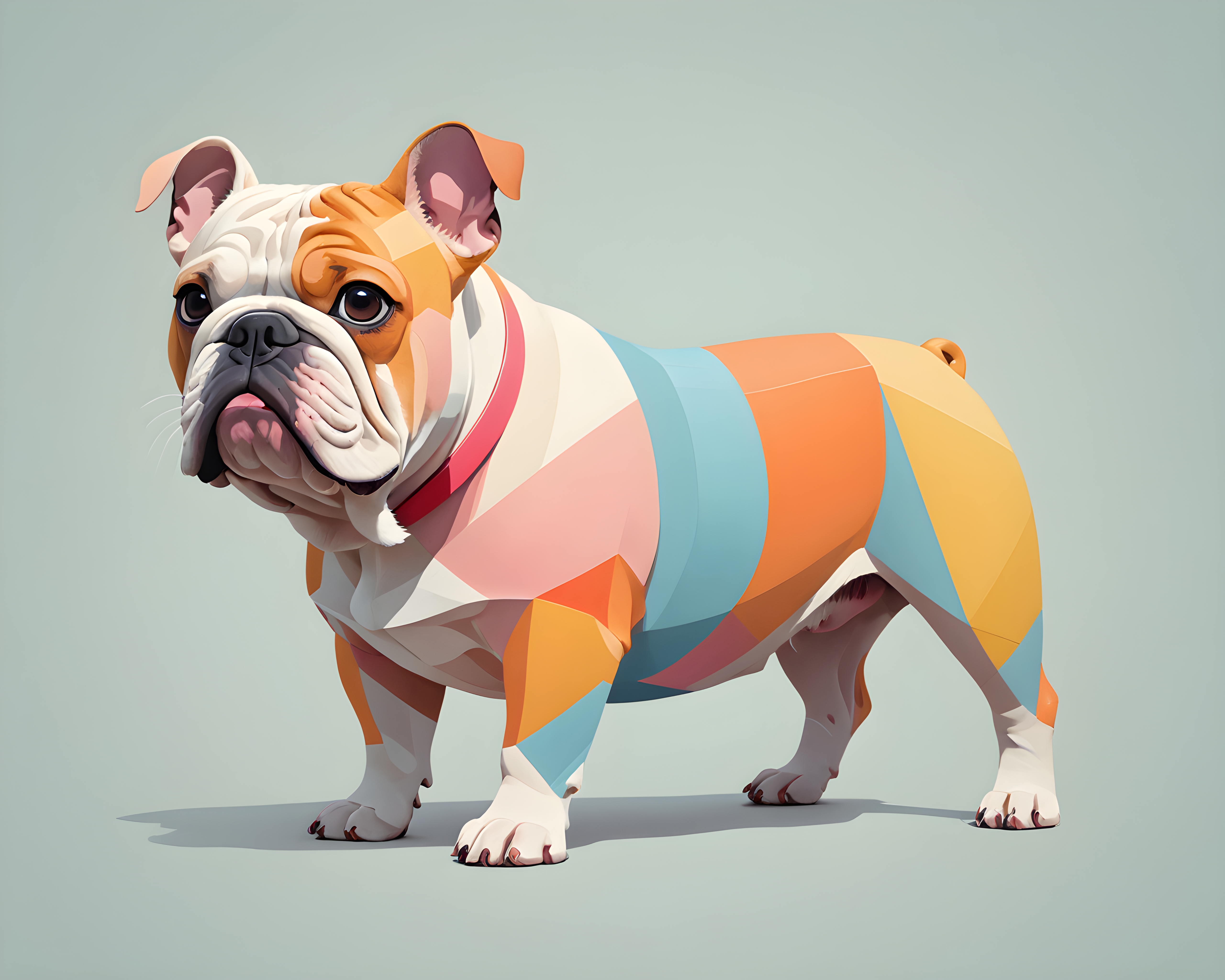 Simple Shape Bulldog — Abstract (Cute)