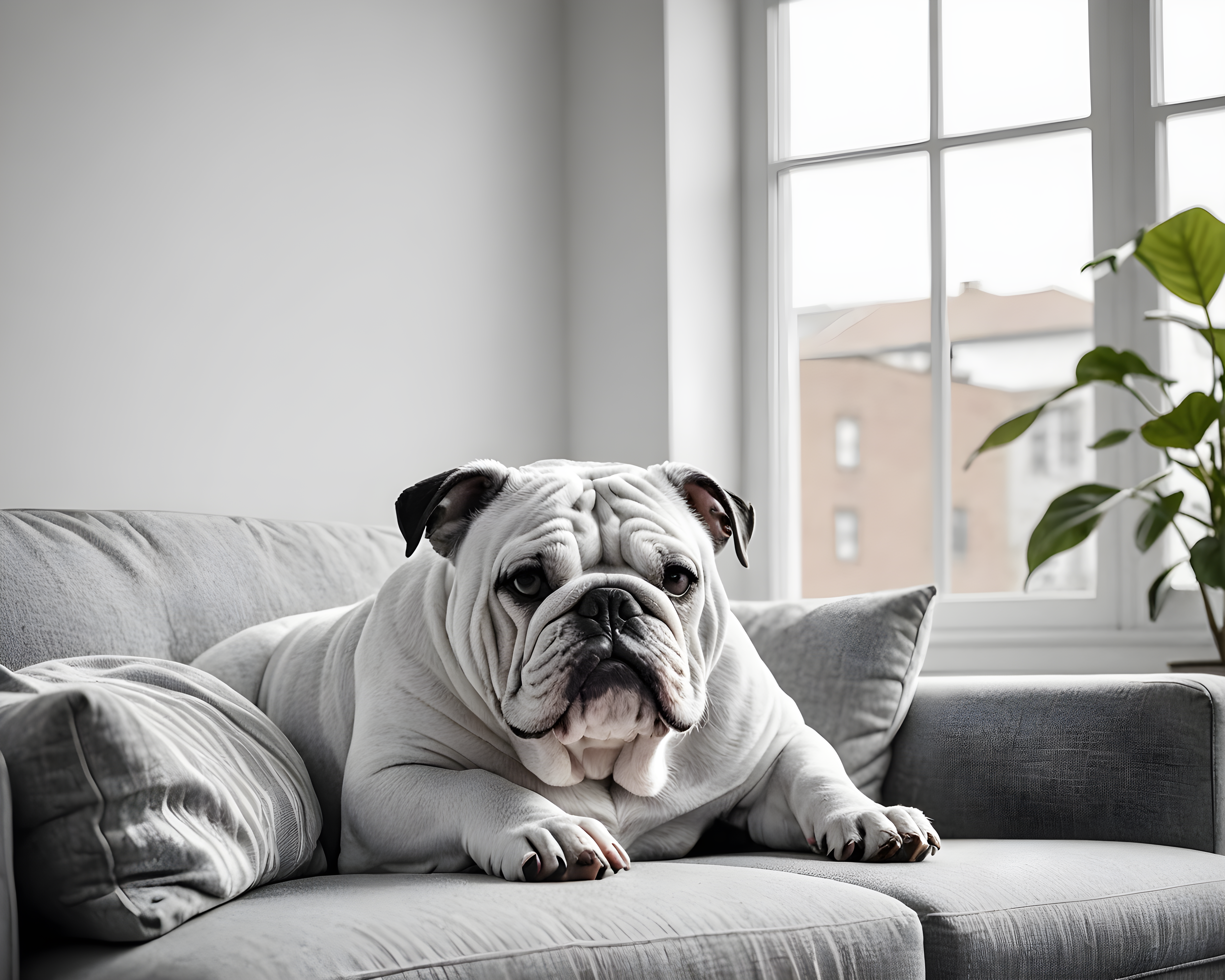 Simple Shape Bulldog — Minimalist Line Art (Lifestyle)