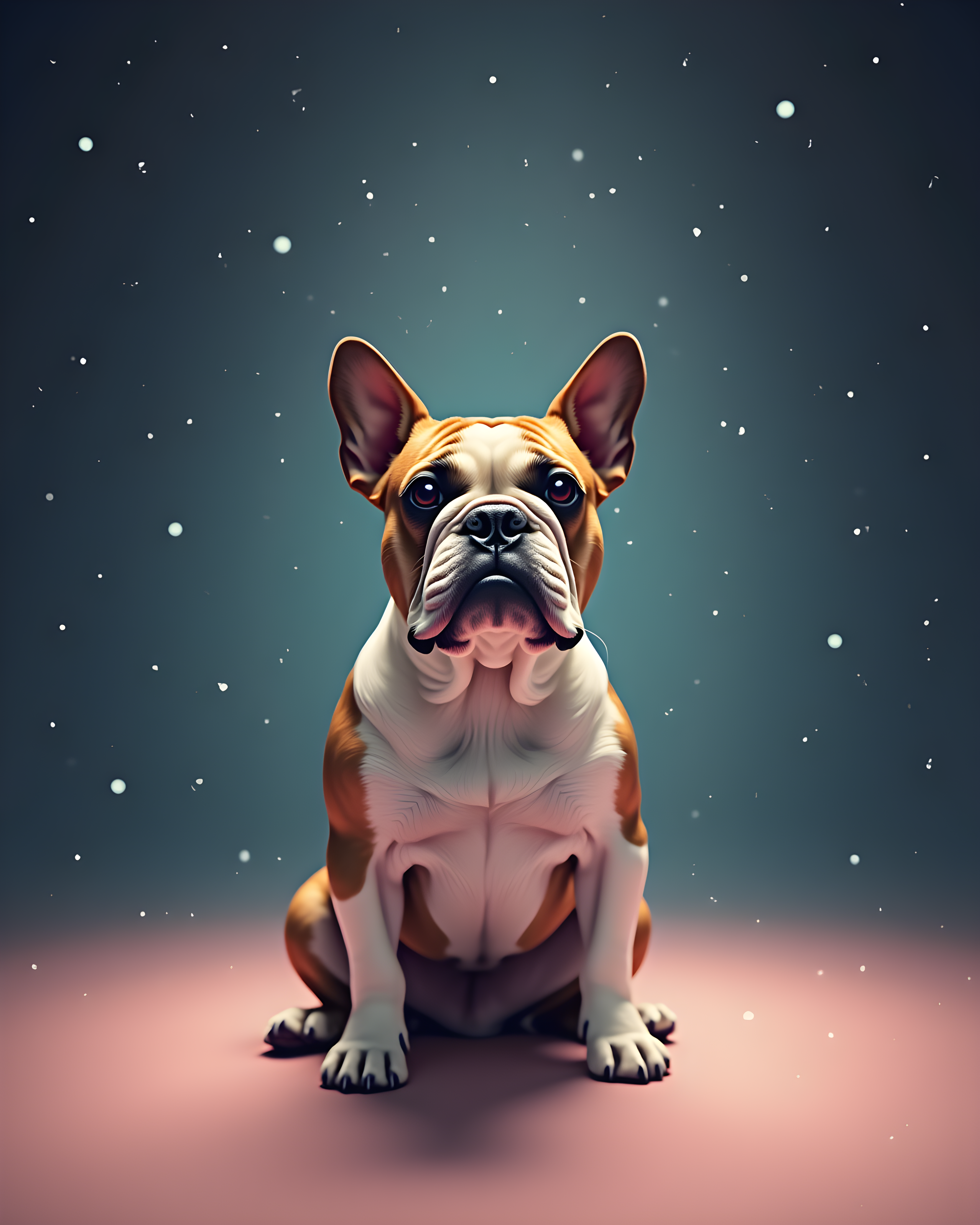 Simple Shape Bulldog — Realistic (Fantasy) — Wall Art (Printable) — Portrait 4×5