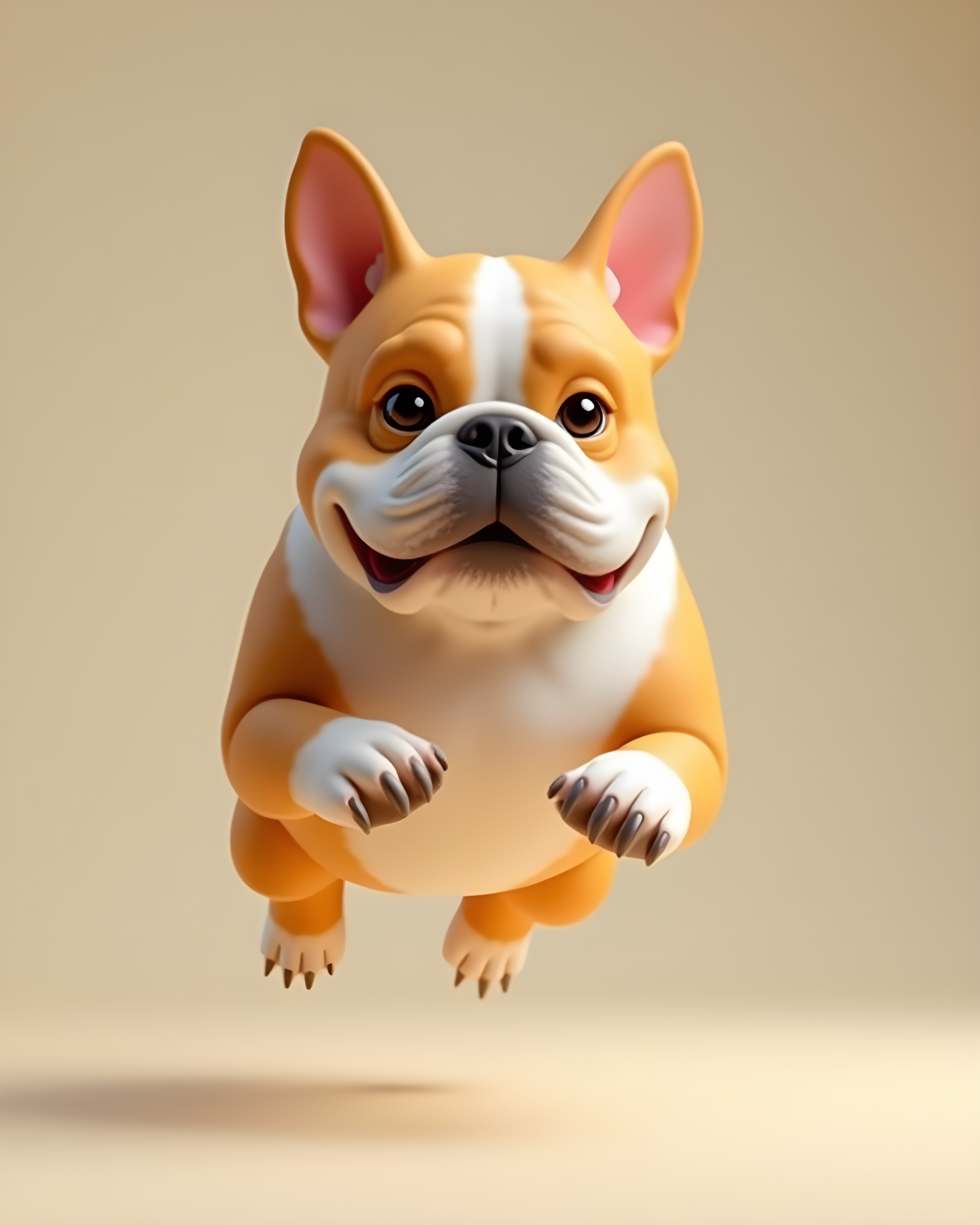 Simple Shape Bulldog — 3D Render (Energetic) — Wall Art (Printable) — Portrait 4×5
