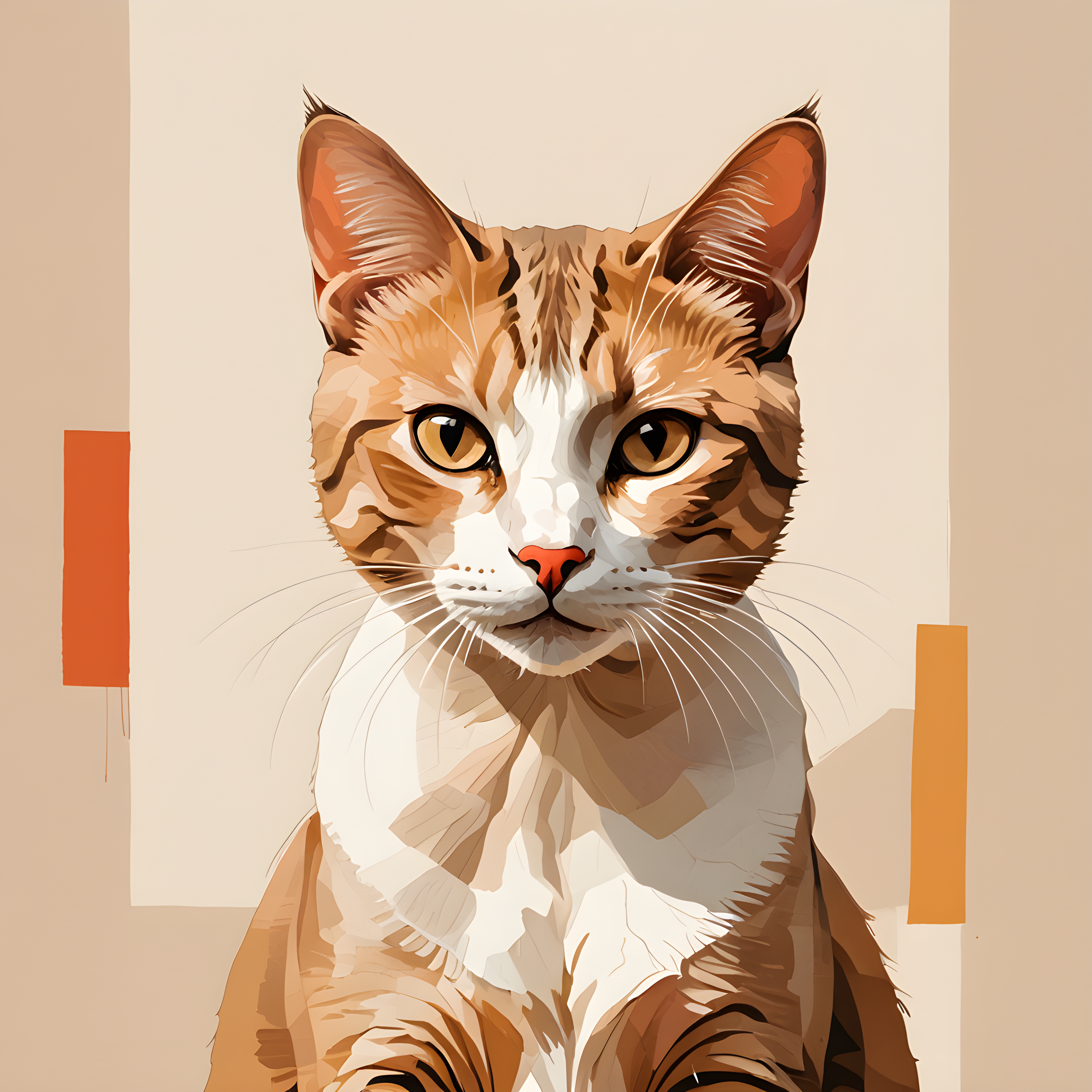 Single Line Cat — Abstract (Romantic)