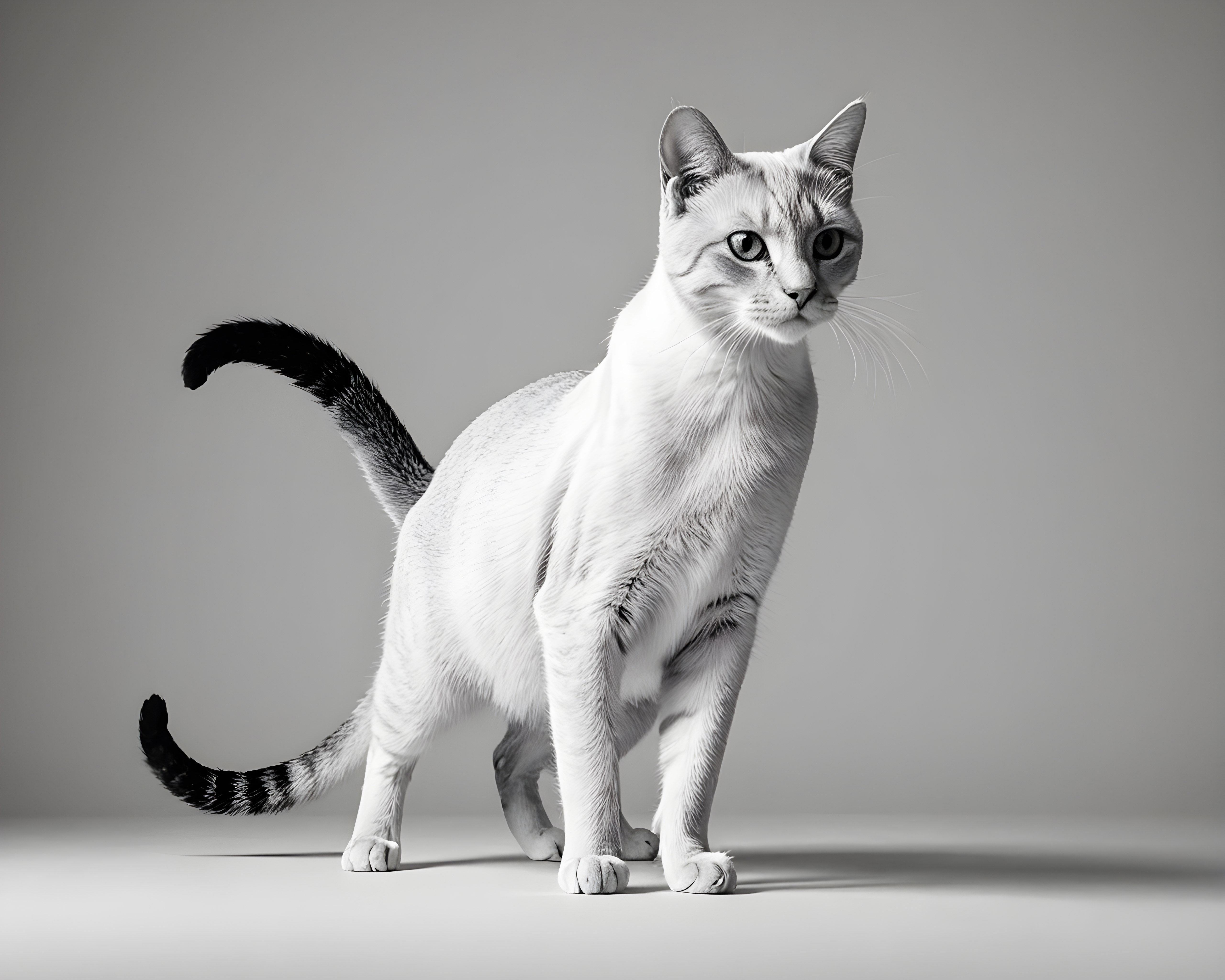 Single Line Cat — Black & White (Energetic)