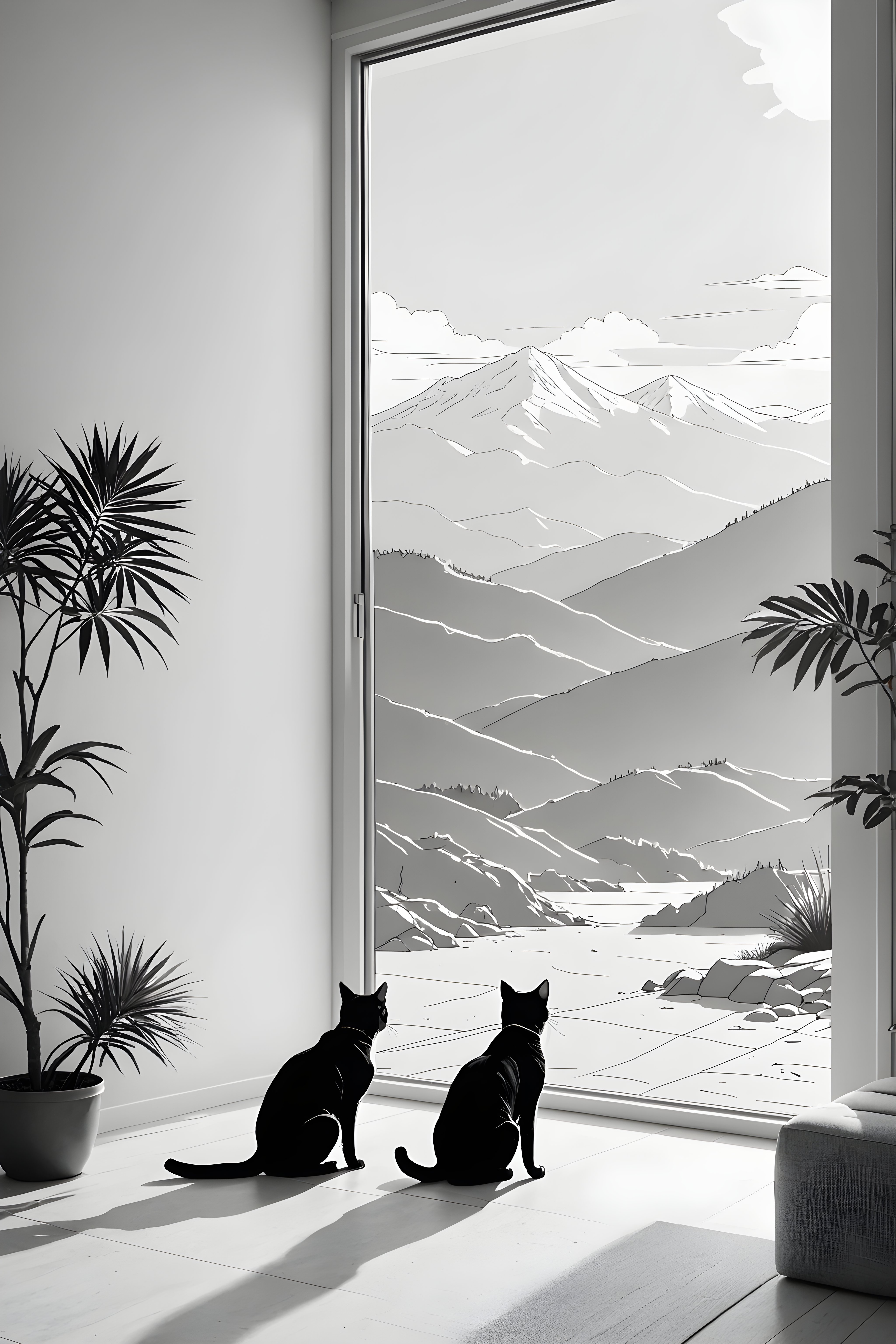 Single Line Cat — Minimalist Line Art (Romantic)