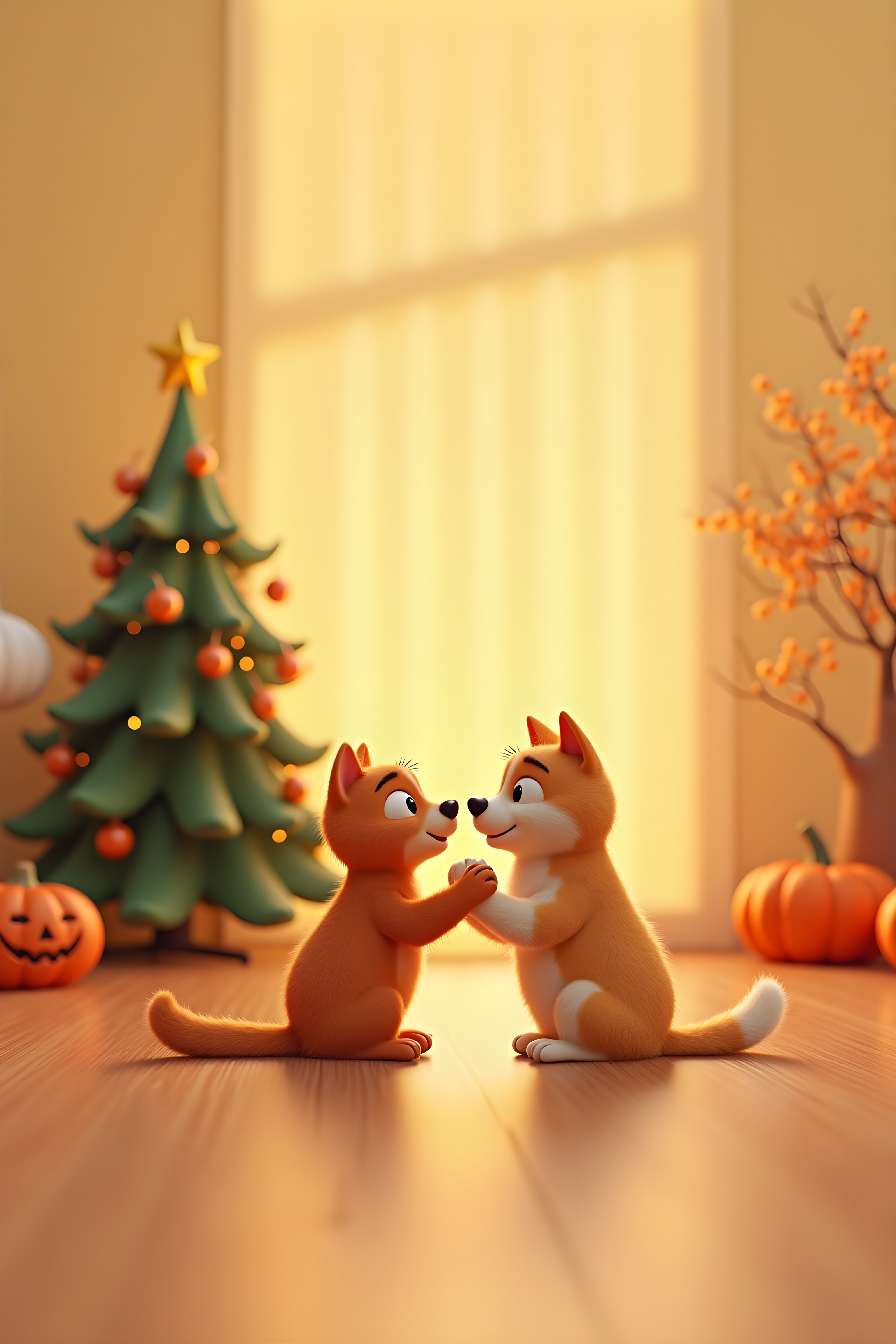 Single Line Cat — 3D Render (Seasonal)