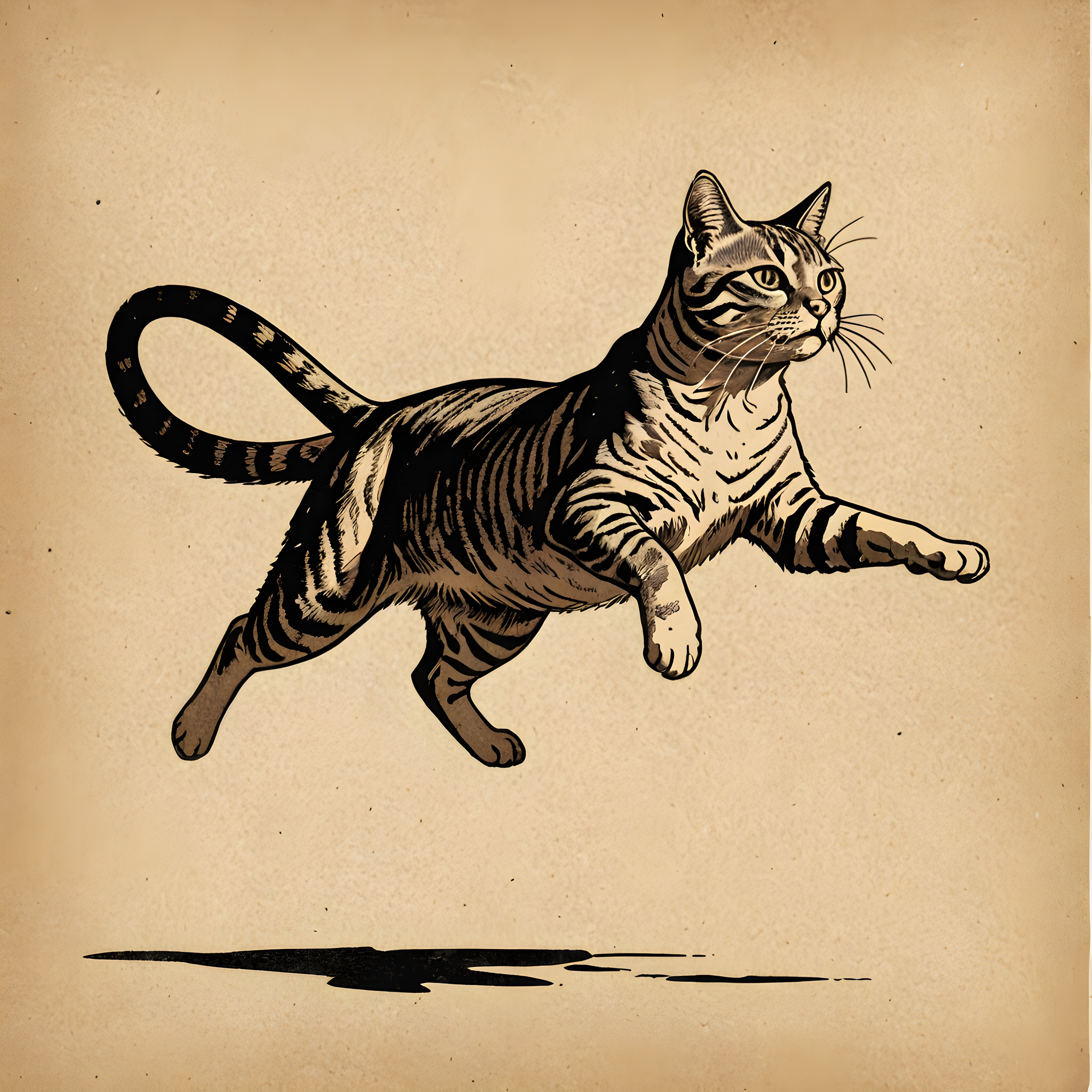 Single Line Cat — Vintage Poster (Motivational)